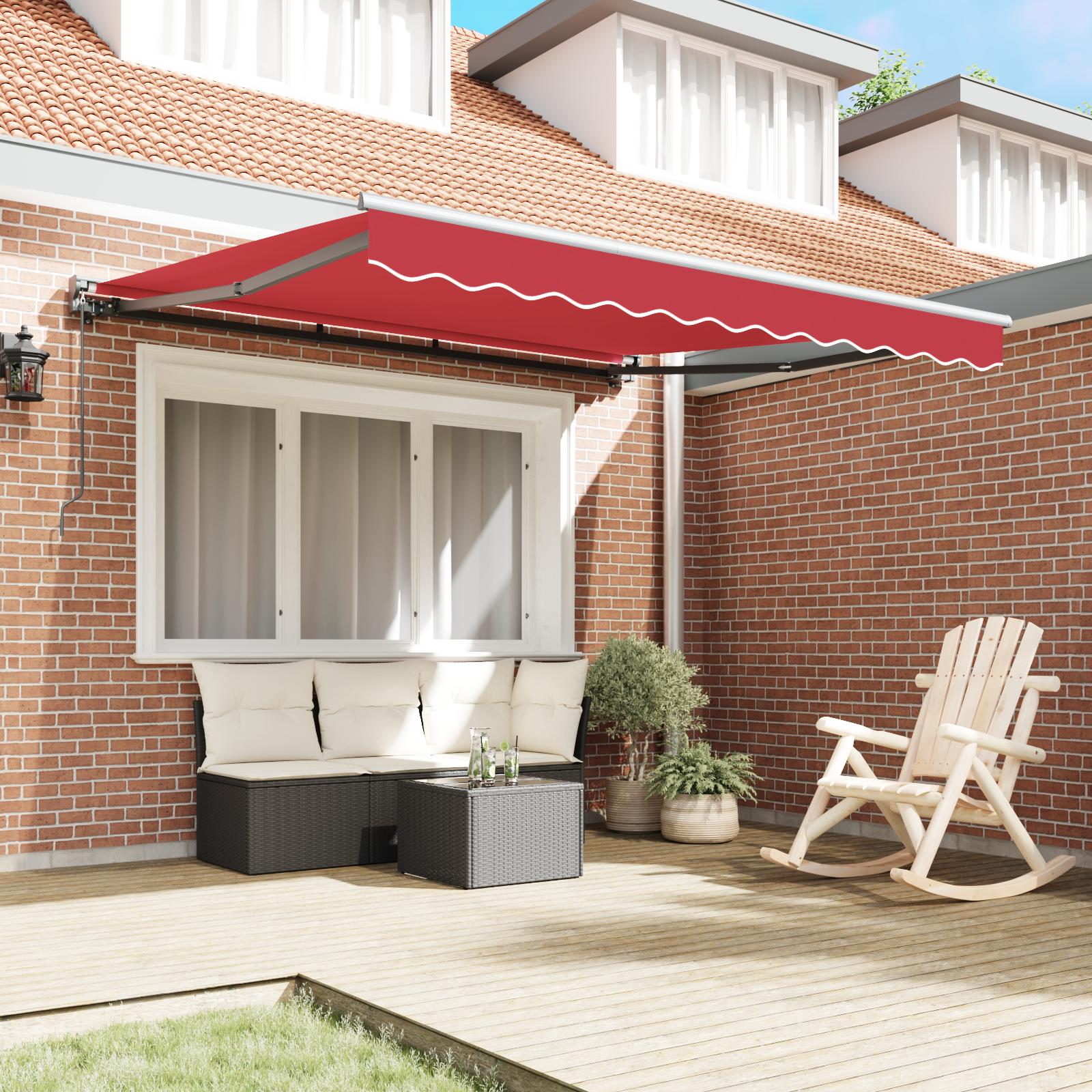 Innvendbar Markise Rød 300x250 cm stoff