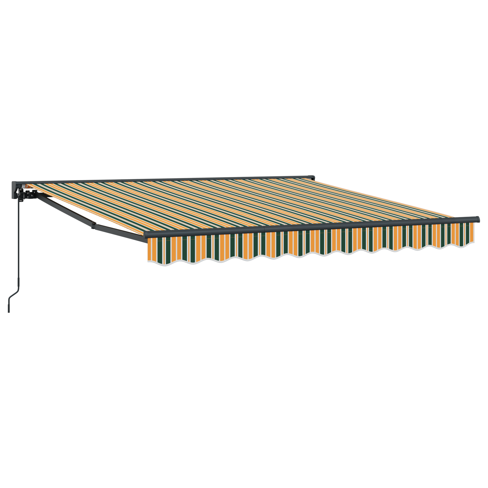 Innvendbar Markise Grønn og gul 300x250 cm stoff