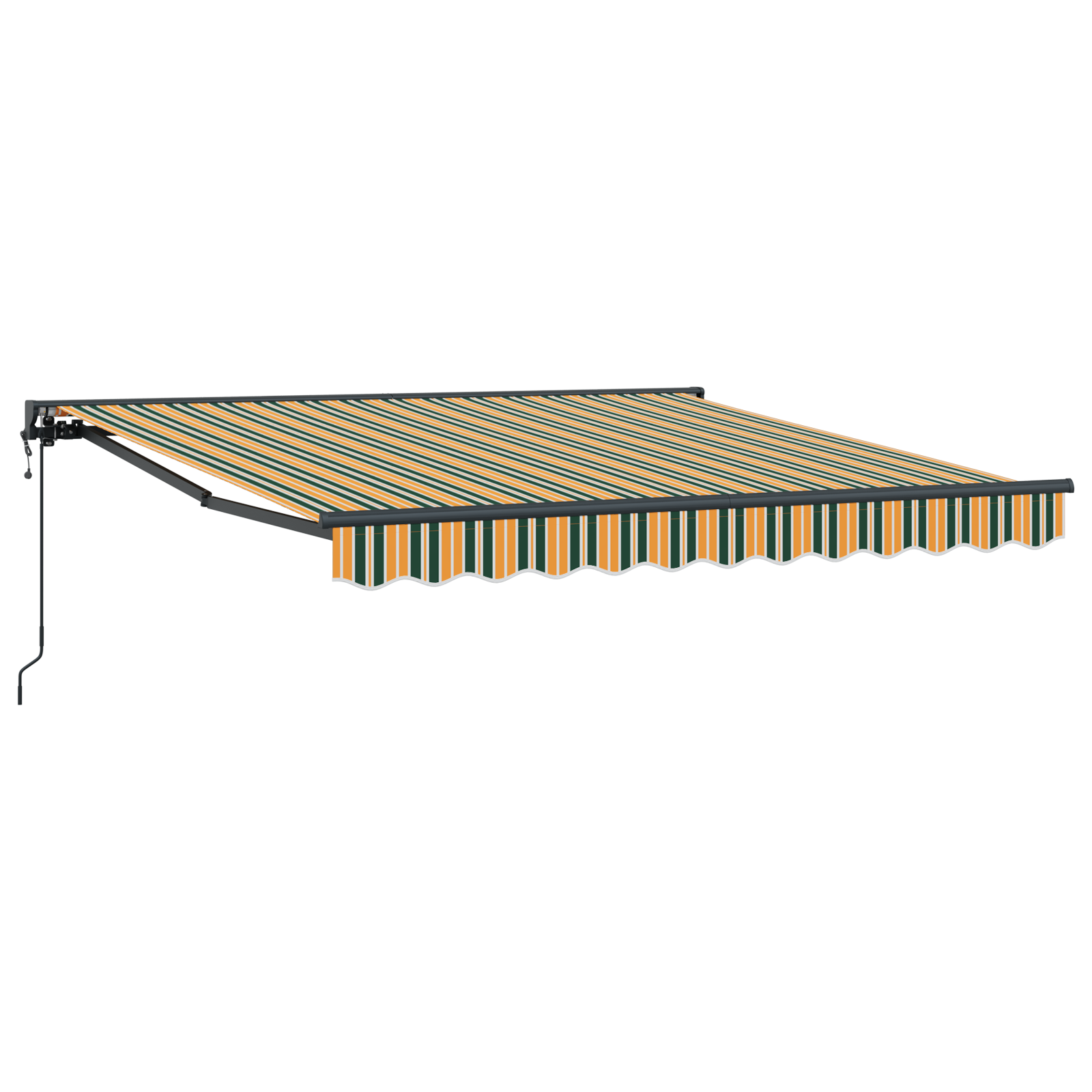 Innvendbar Markise Grønn og gul 300x250 cm stoff
