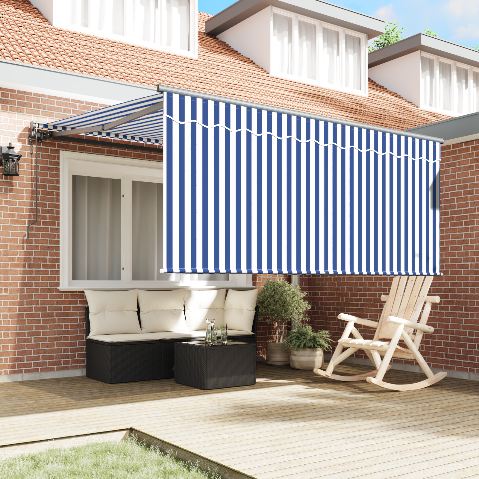 Innvendbar Markise Blå og antrasitt 350 x 250 cm