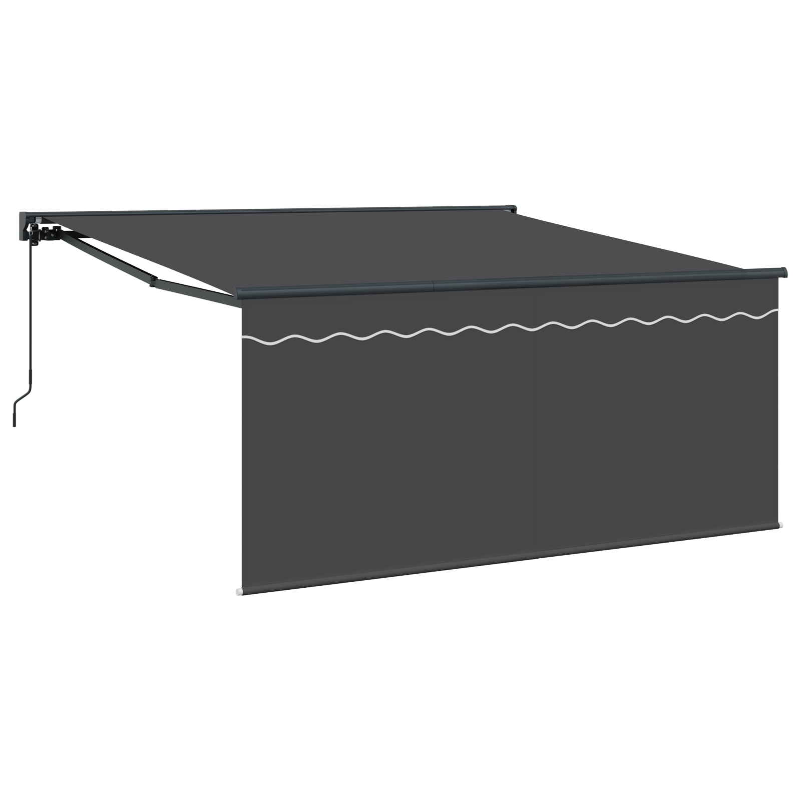 Innvendbar Markise Grå og antrasitt 350 x 250 cm