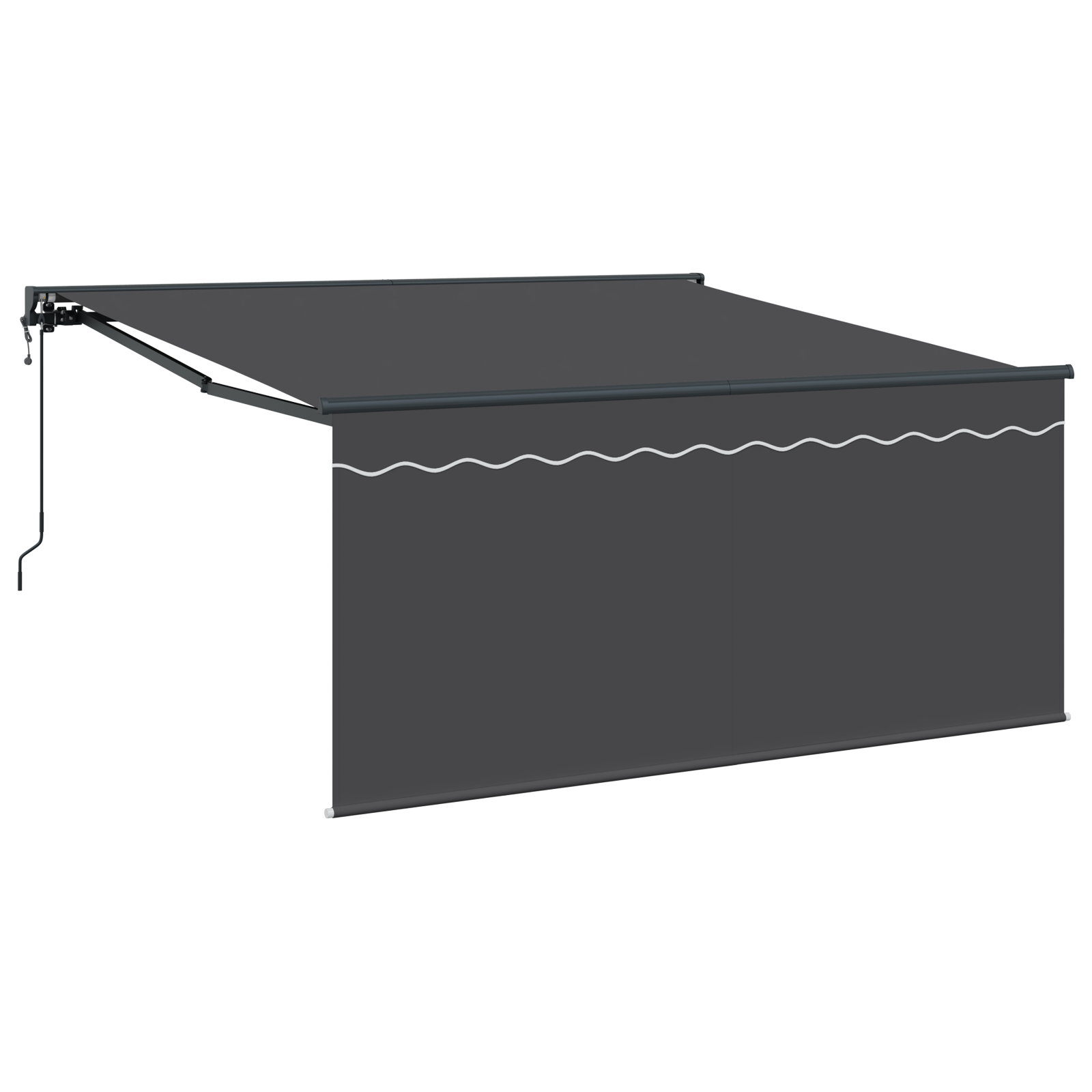 Innvendbar Markise Grå og antrasitt 350 x 250 cm