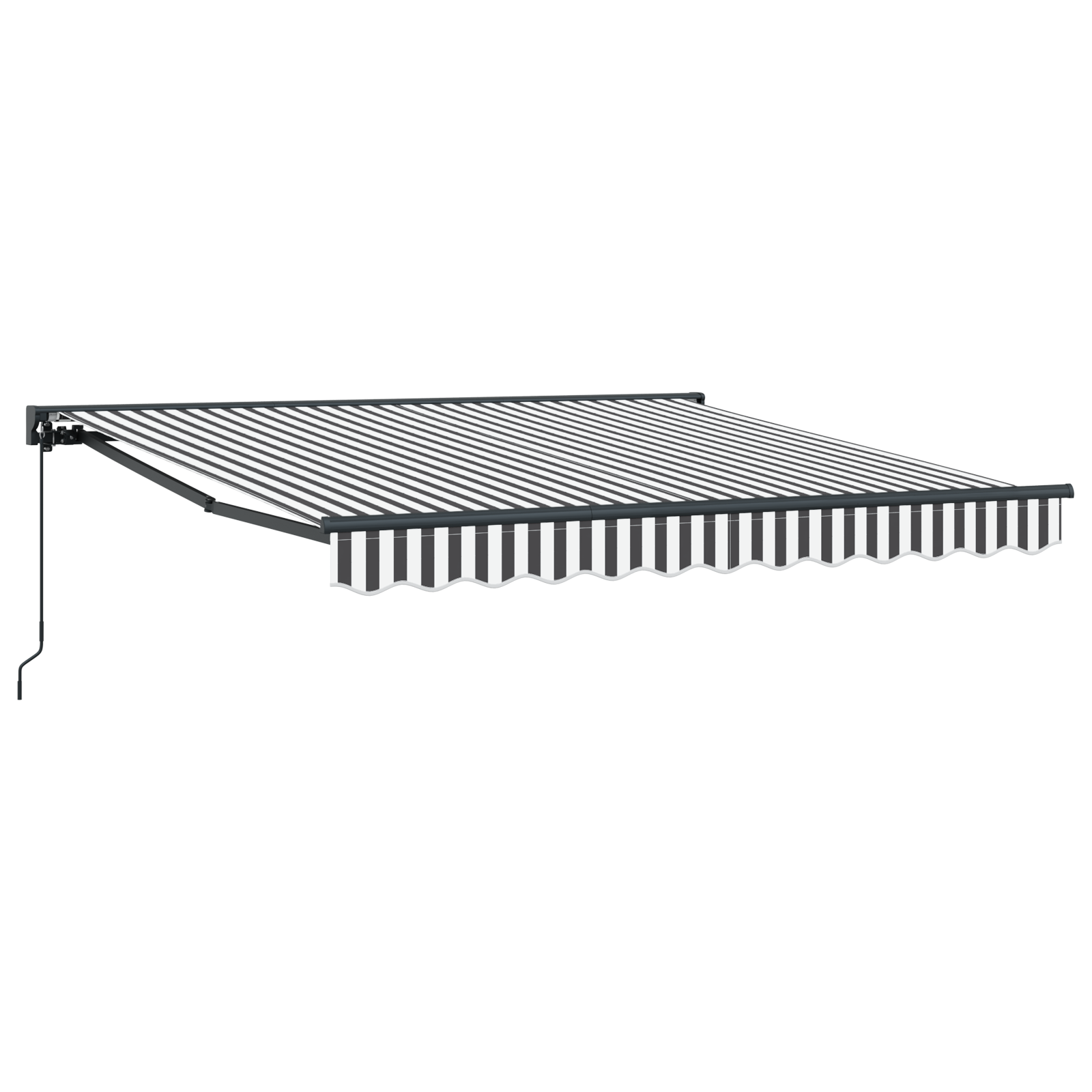 Innvendbar Markise Antrasitt og Hvit 350x250 cm stoff