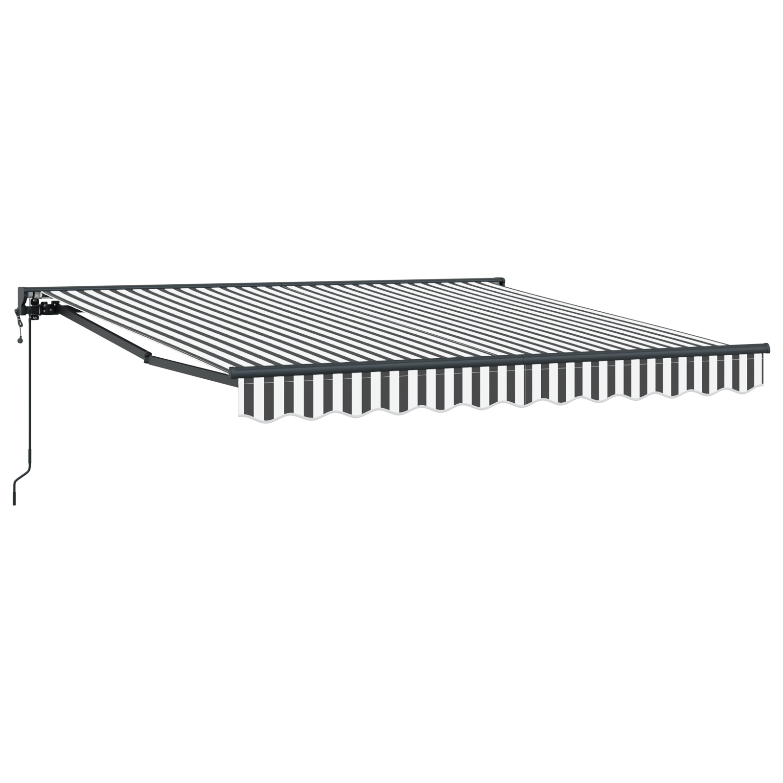 Innvendbar Markise Antrasitt og Hvit 350x250 cm stoff