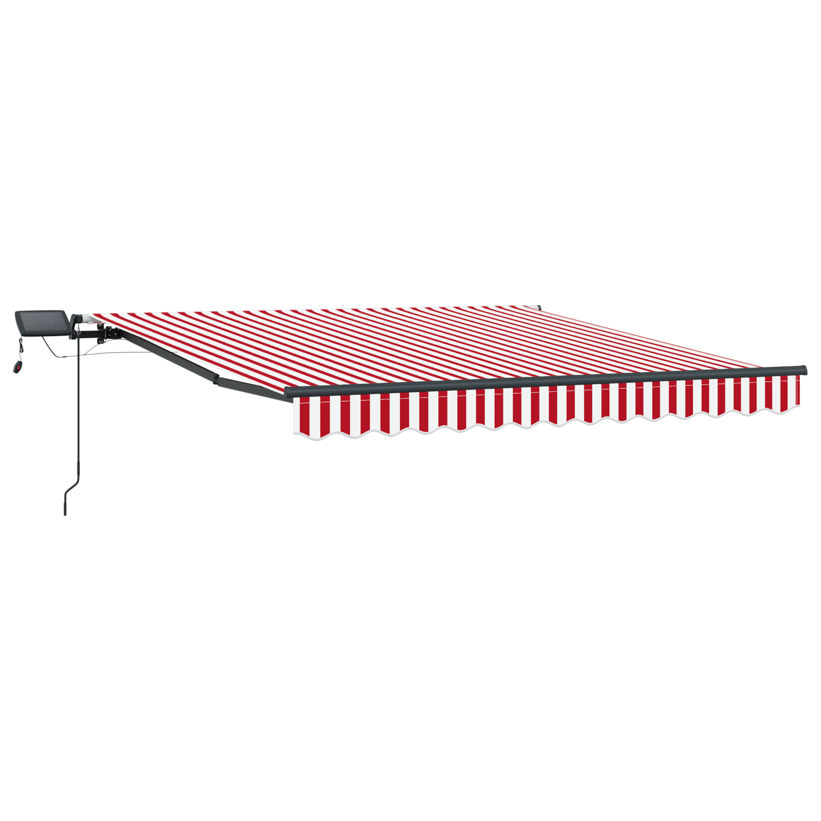 Innvendbar Markise Rød og hvit 350 x 250 cm stoff