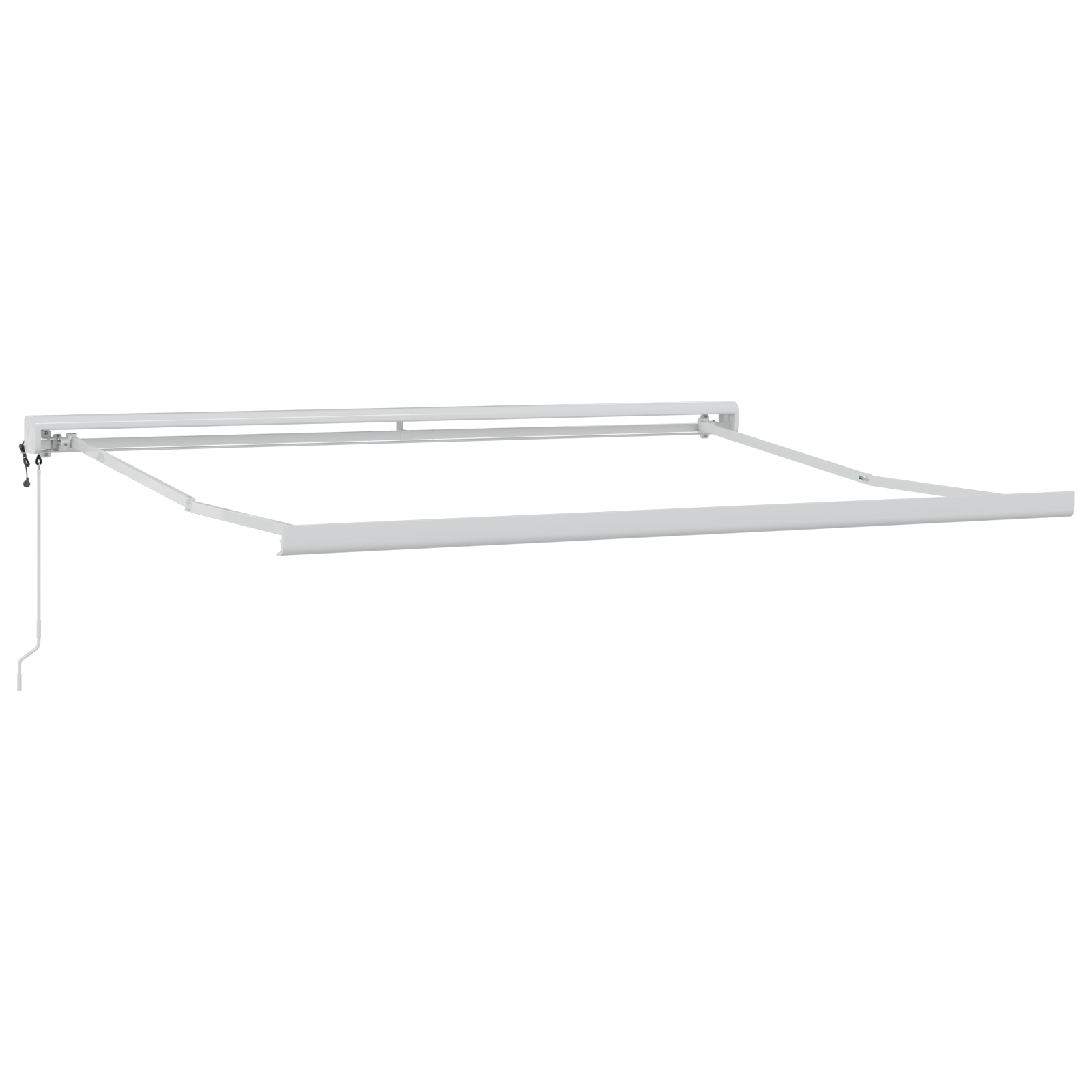 Innvendbar Markise Rød og hvit 350 x 250 cm Stoff, Metall