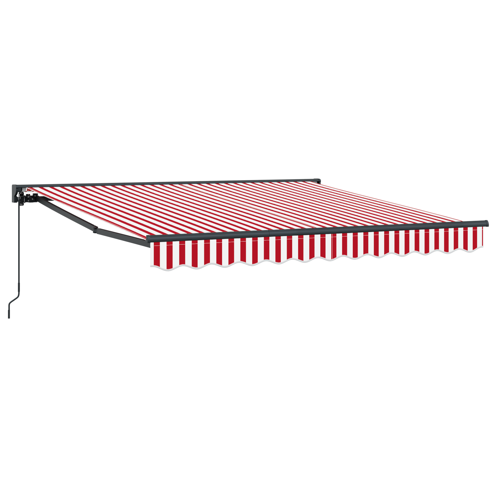 Innvendbar Markise Rød og hvit stripe 350x250 cm stoff