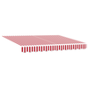 Innvendbar Markise Rød og hvit stripe 350x250 cm stoff