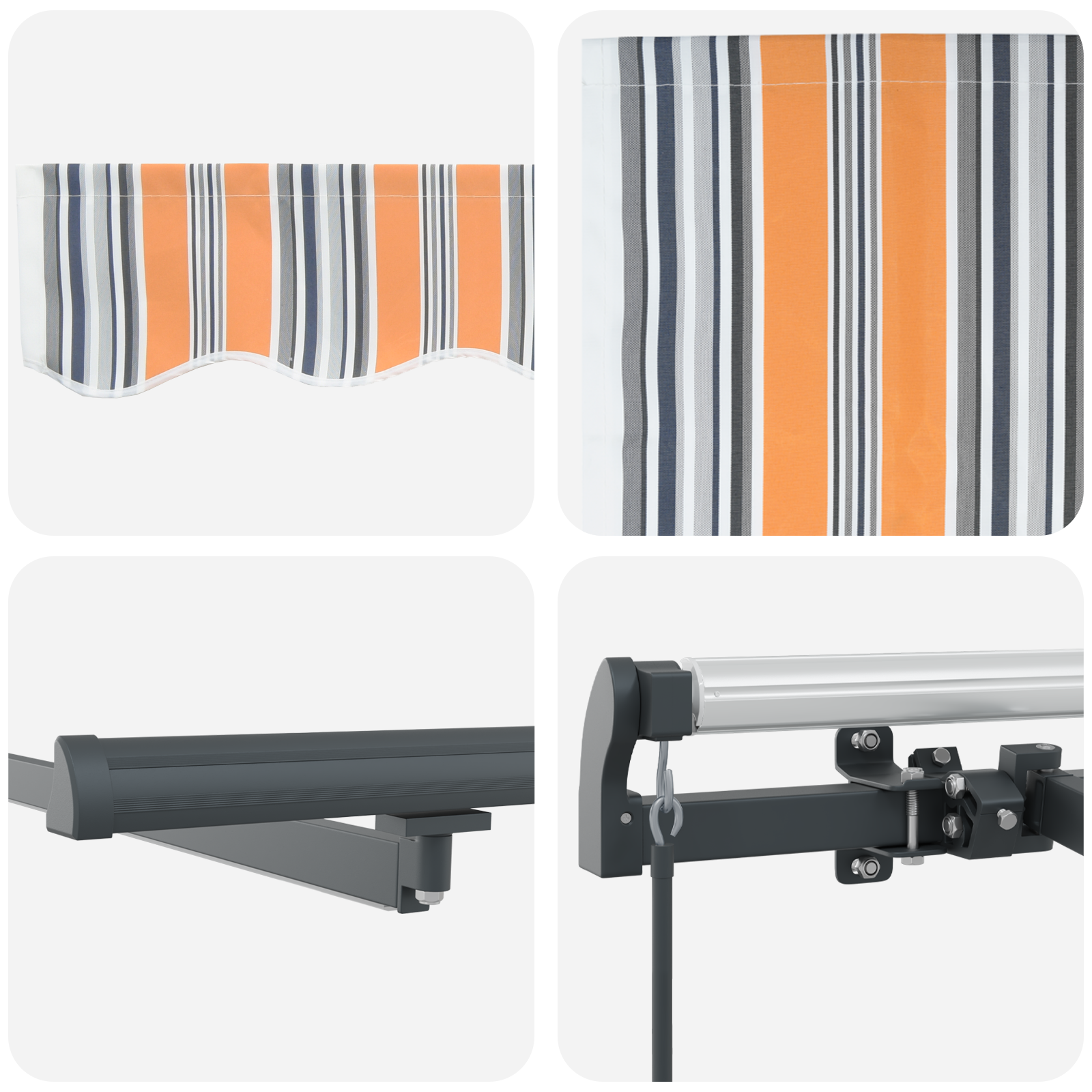 Innvendbar Markise Flerfarget 350 x 250 cm stoff