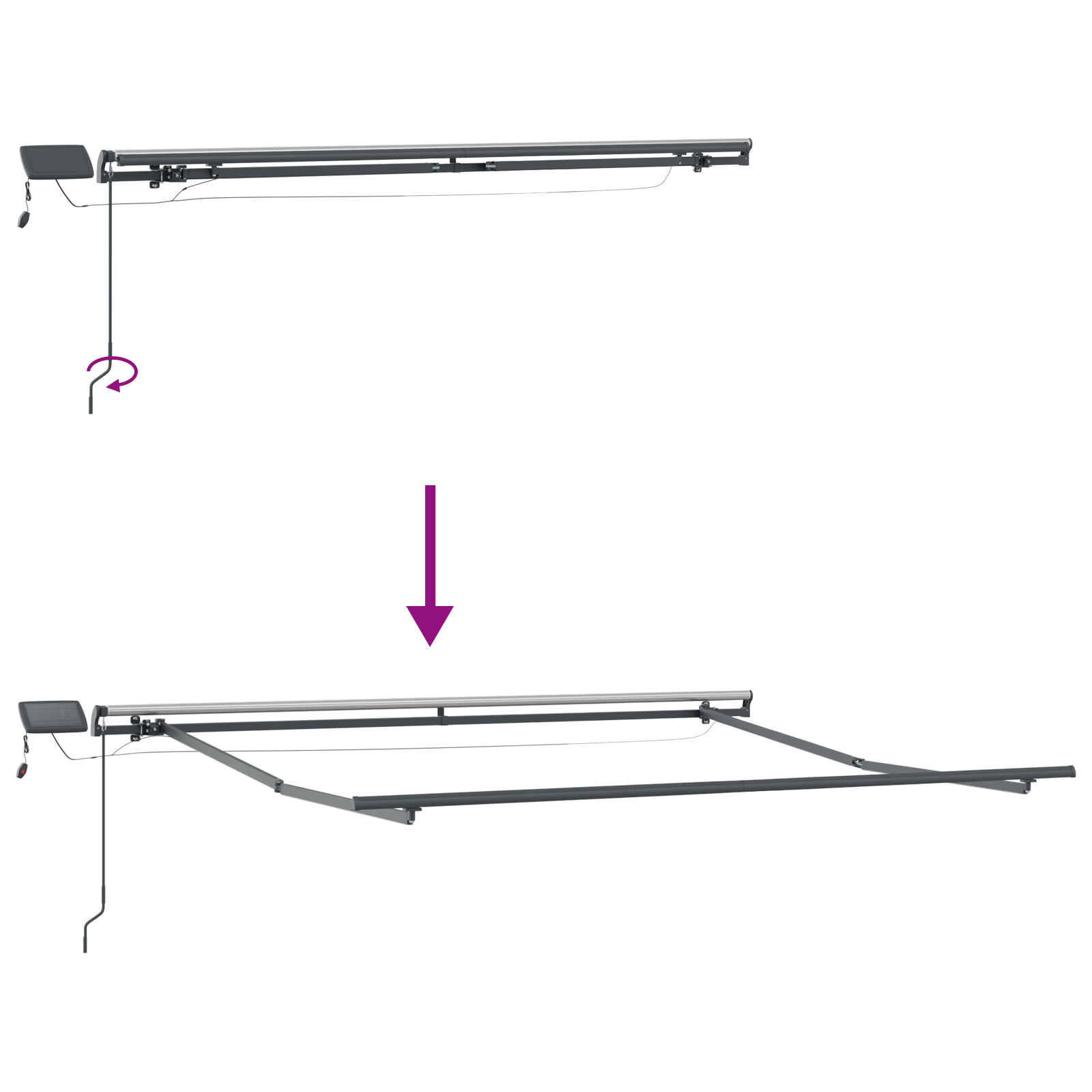 Innvendbar Markise Flerfarget 350 x 250 cm stoff