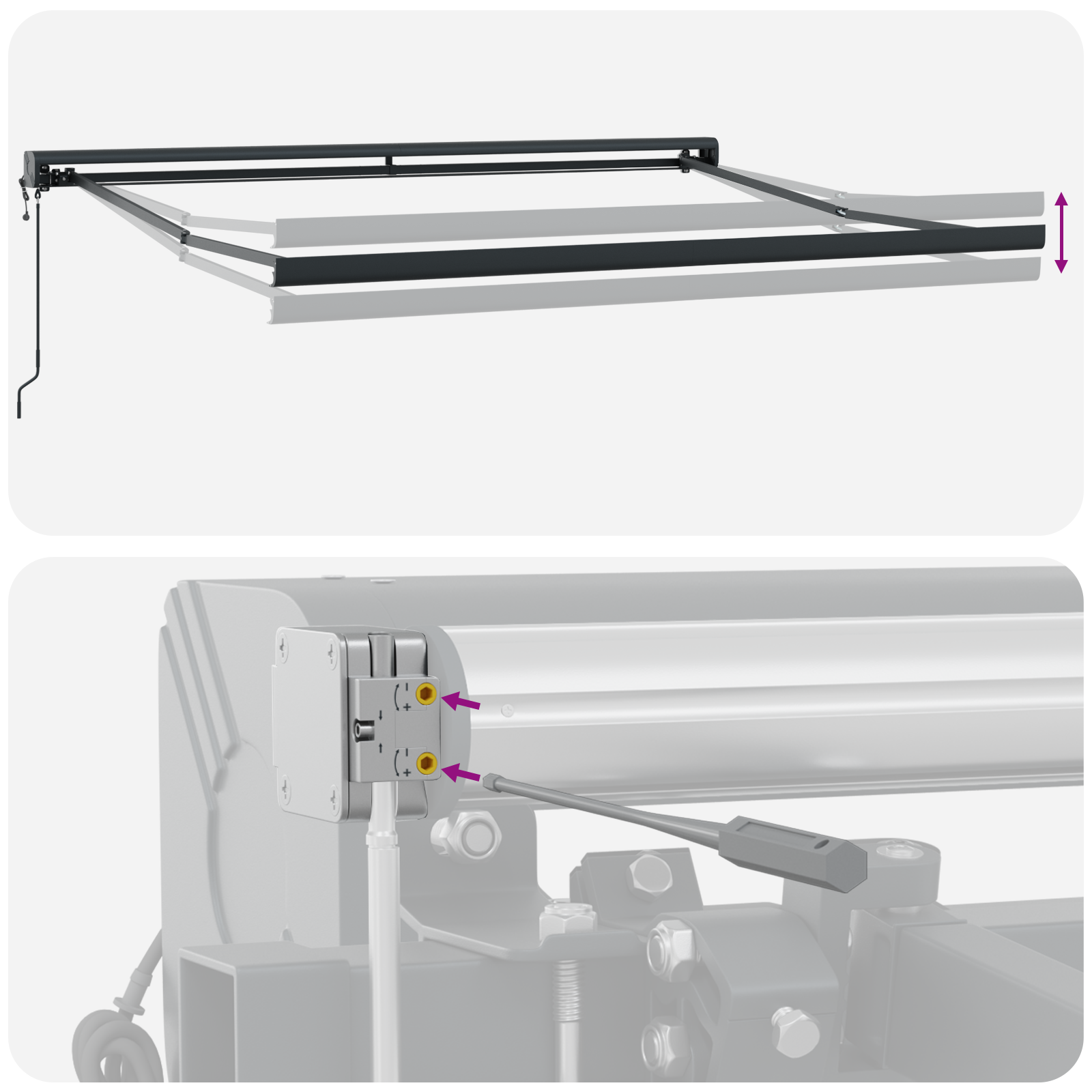 Innvendbar Markise Flerfarget 350 x 250 cm Stoff, Metall