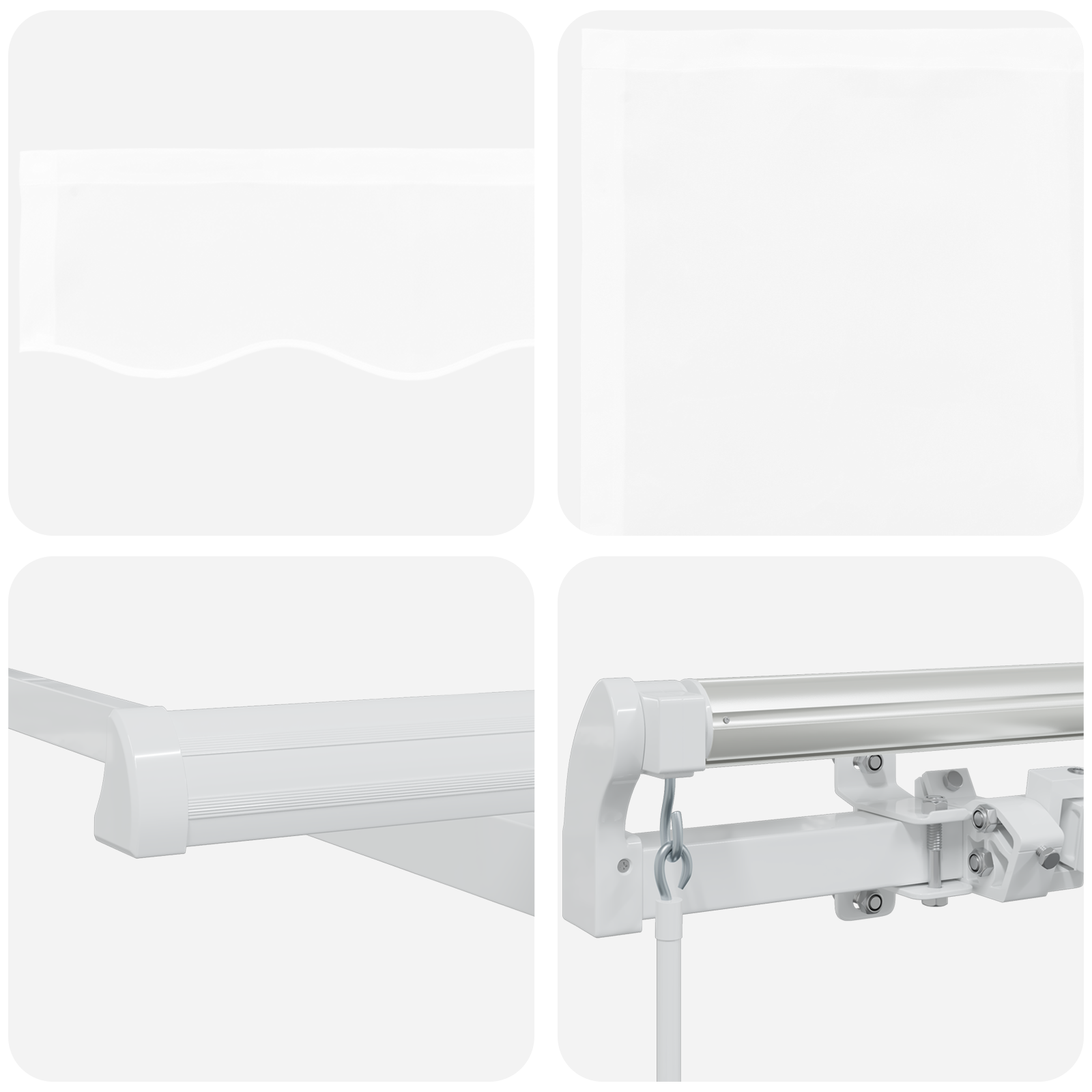 Innvendbar Markise Hvit 350 x 250 cm stoff