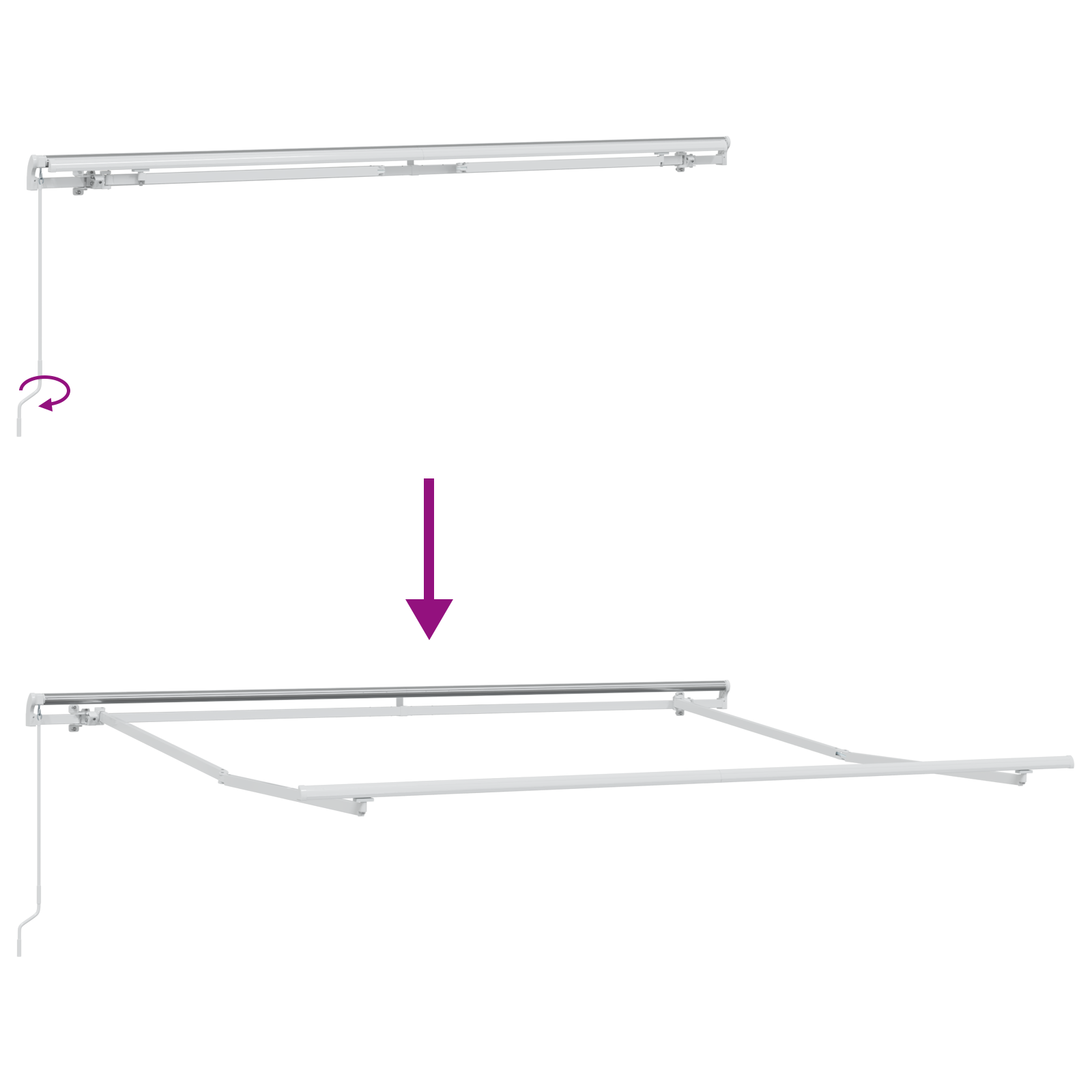 Innvendbar Markise Grønn og gul 350 x 250 cm stoff