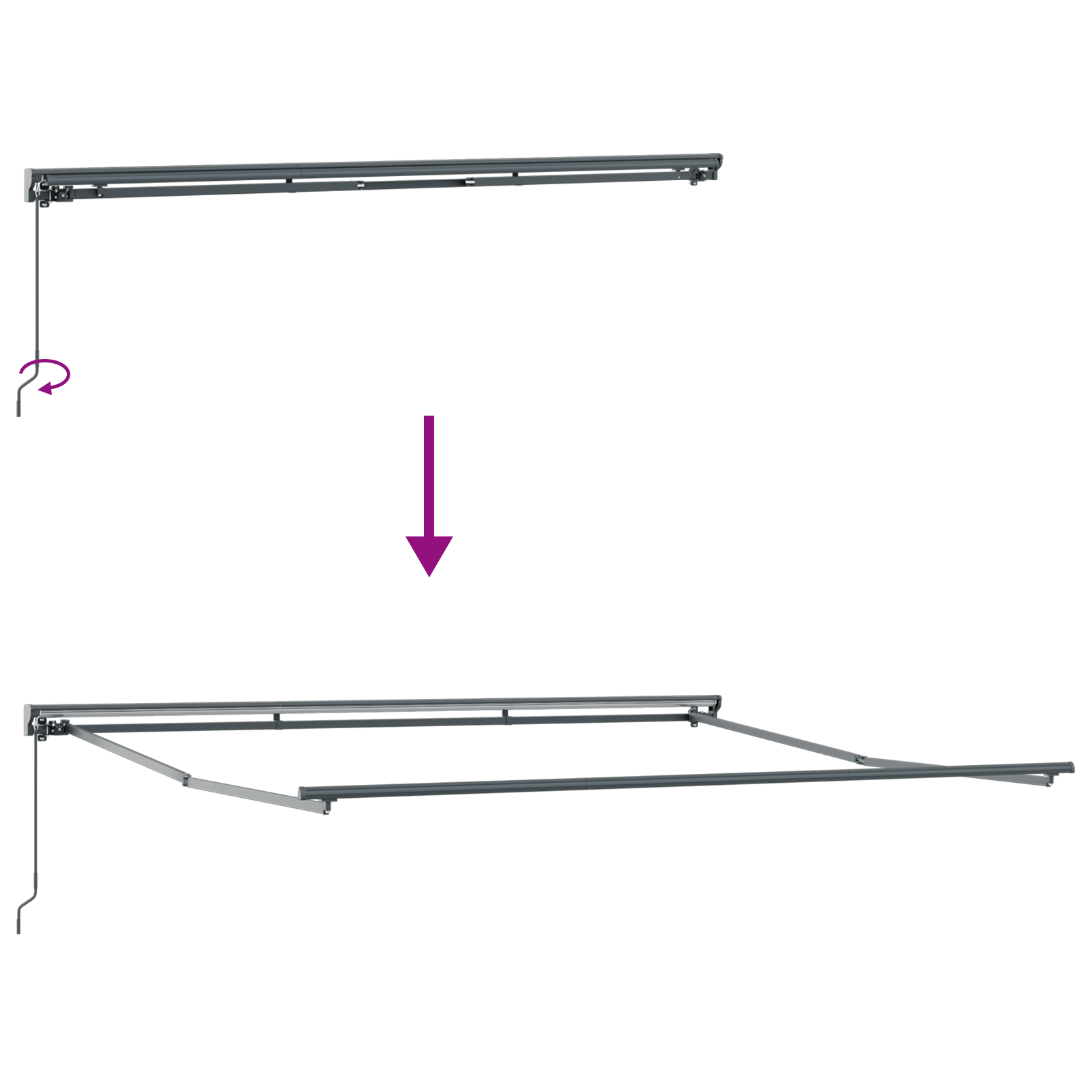 Innvendbar Markise Blå og antrasitt 400 × 300 cm