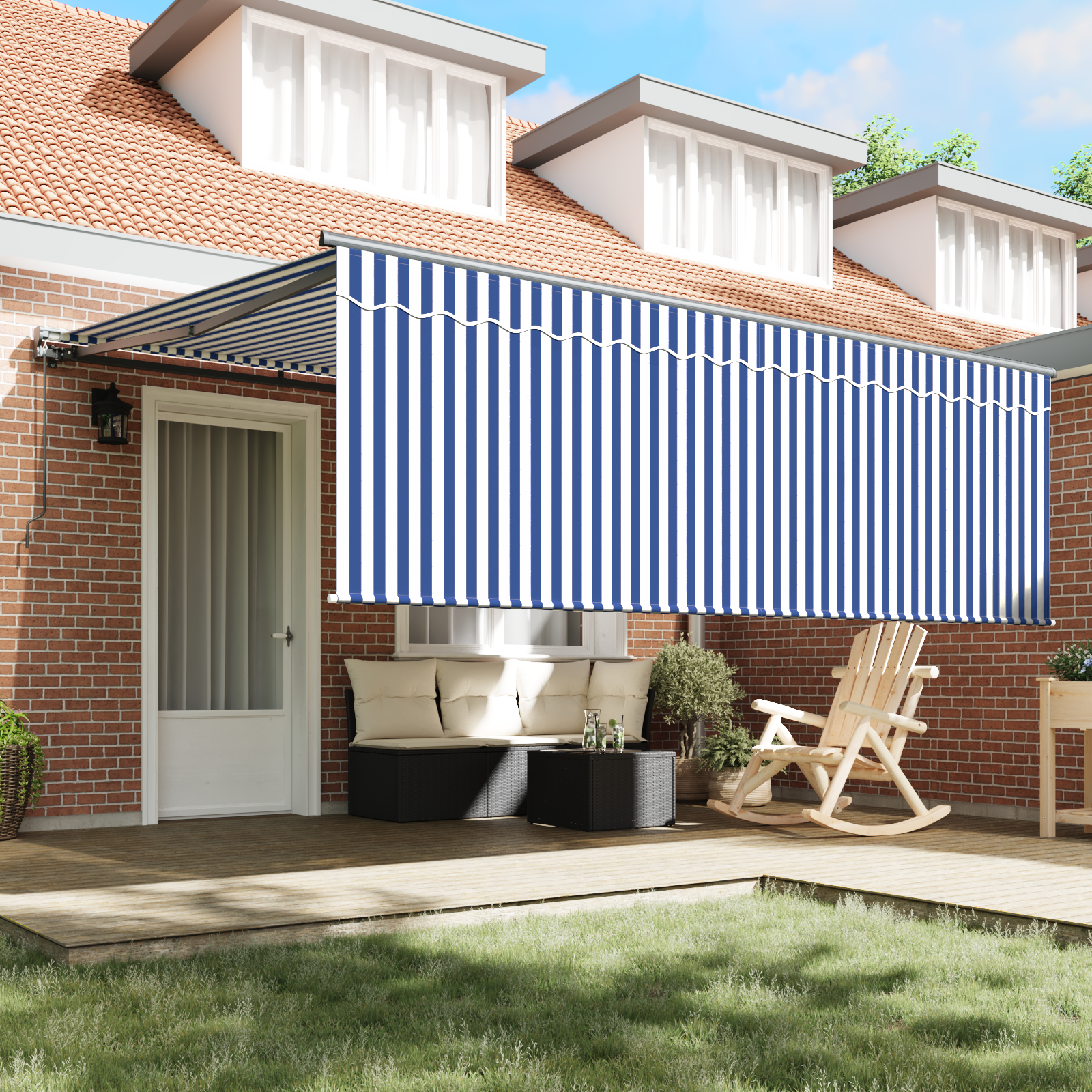 Innvendbar Markise Blå og antrasitt 400 × 300 cm