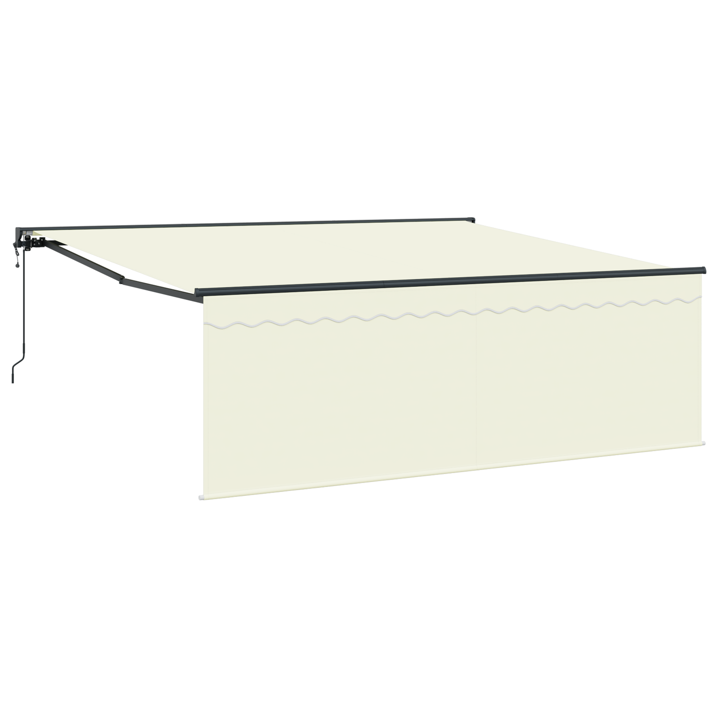Innvendbar Markise Krem 400 × 300 cm Polyester og aluminium