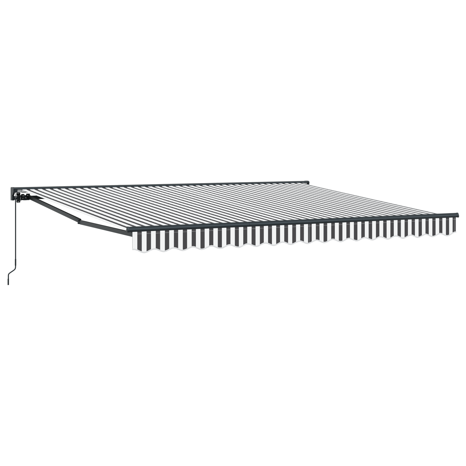 Innvendbar Markise Antrasitt og Hvit 400x300 cm stoff