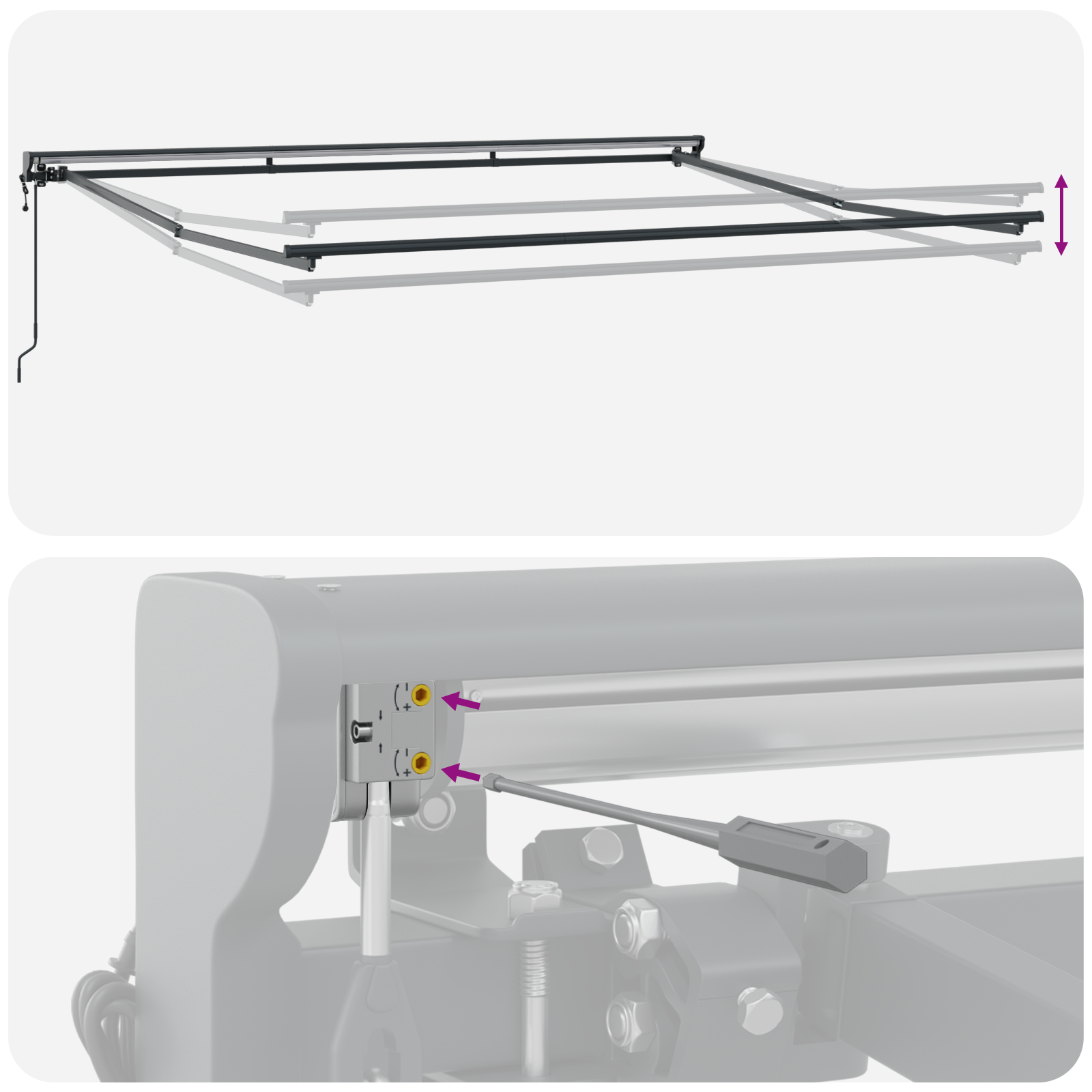Innvendbar Markise Antrasitt og Hvit 400x300 cm stoff