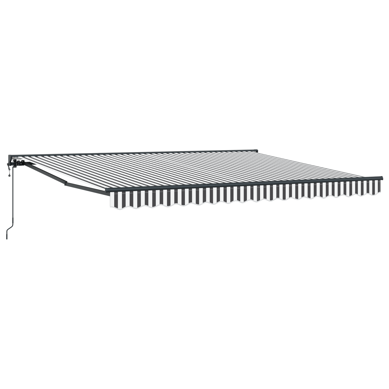 Innvendbar Markise Antrasitt og Hvit 400x300 cm stoff