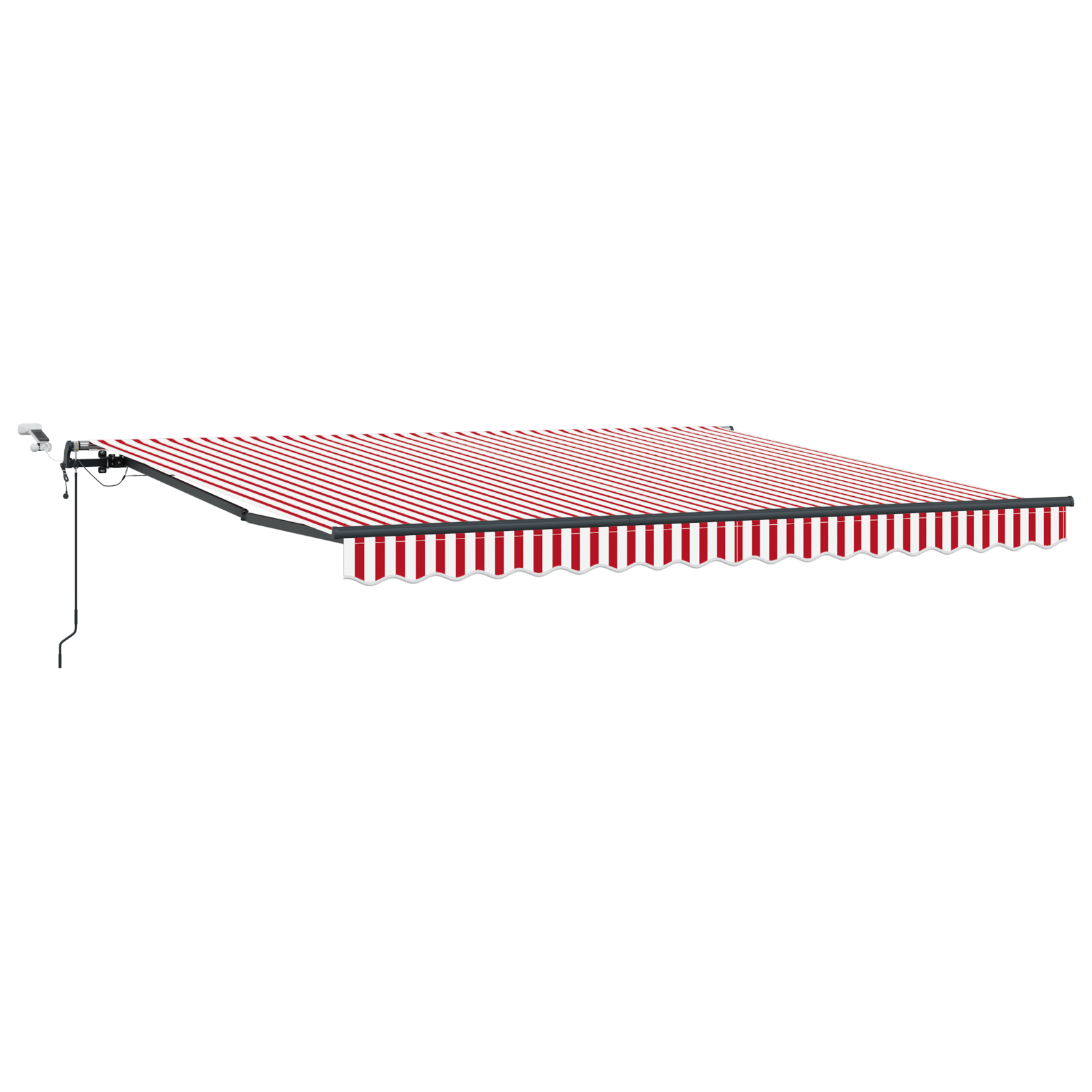Innvendbar Markise med Rød og hvit 400 × 300 cm stoff