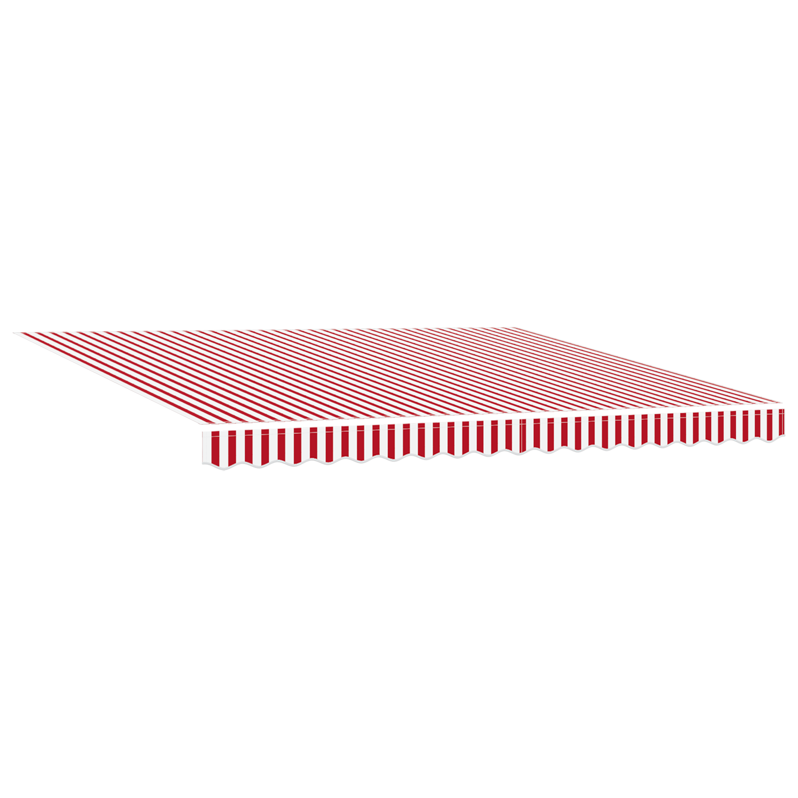 Innvendbar Markise Rød og hvit 400 × 300 cm Stoff, Metall