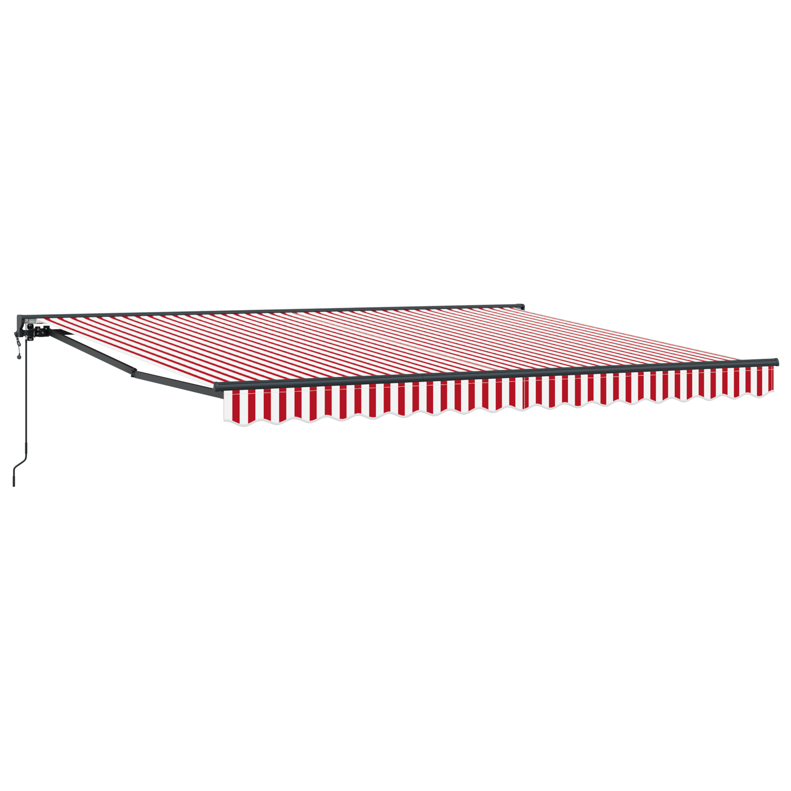 Innvendbar Markise Rød og hvit stripe 400x300 cm stoff