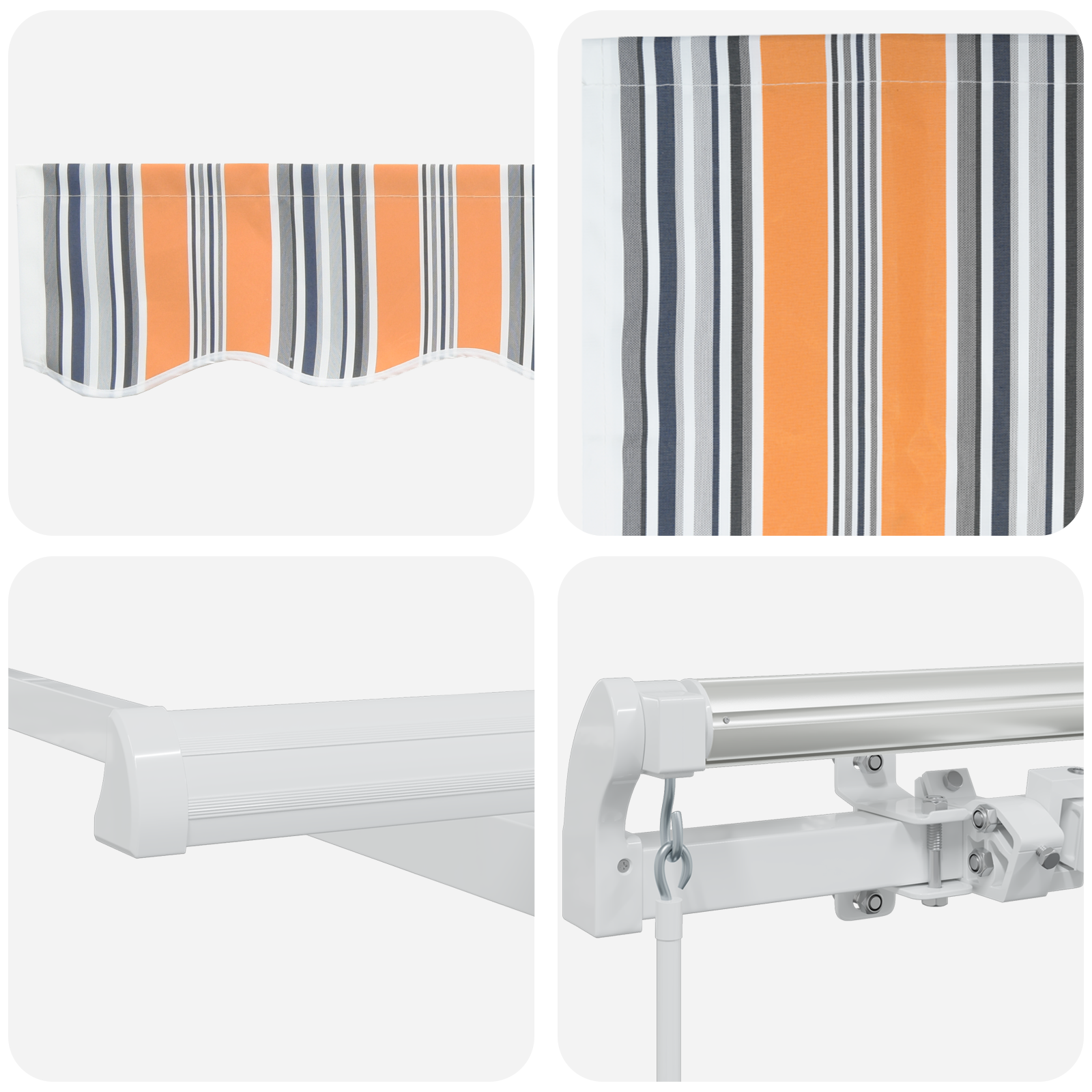 Innvendbar Markise Flerfarget 400 × 300 cm Polyester