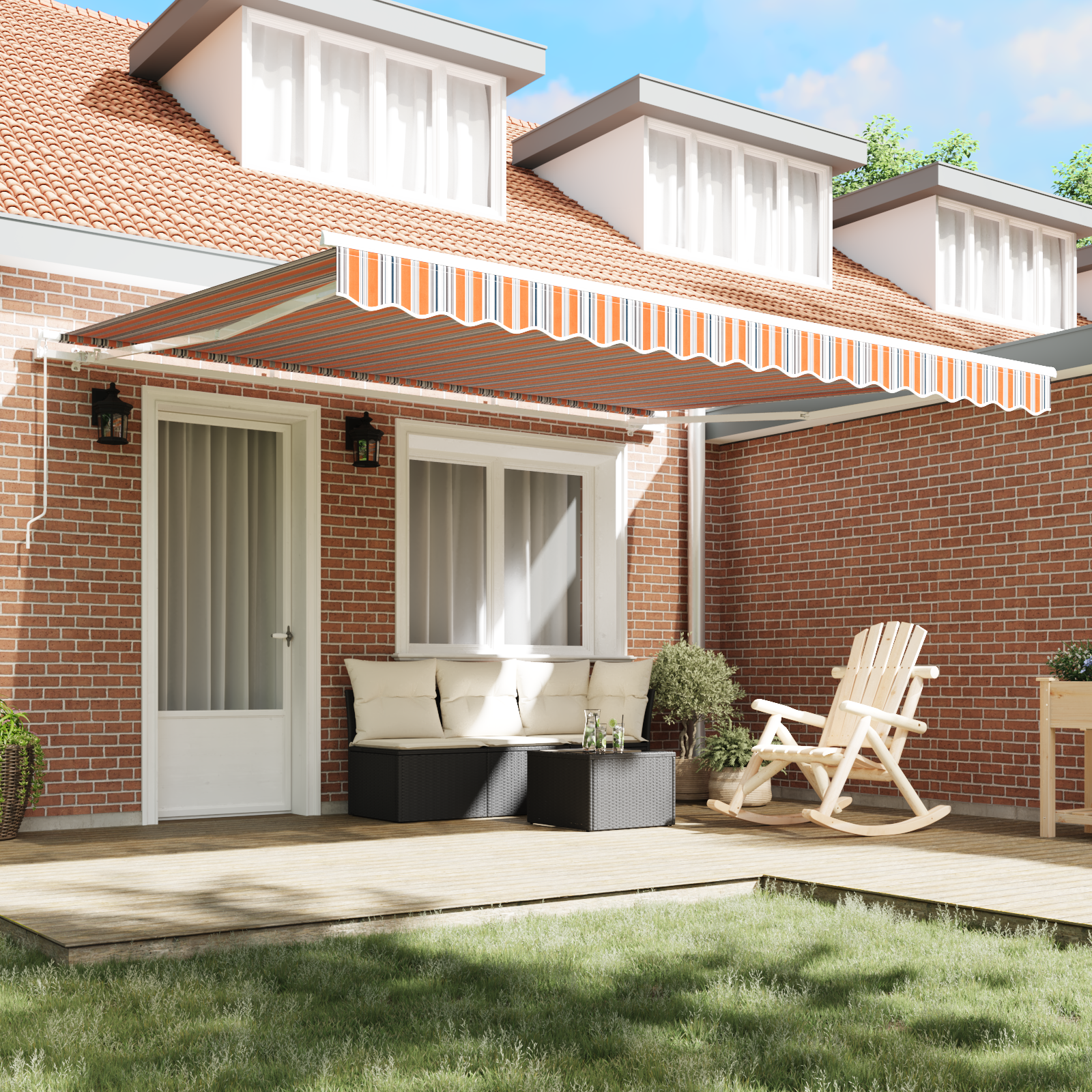 Innvendbar Markise Flerfarget 400 × 300 cm Polyester