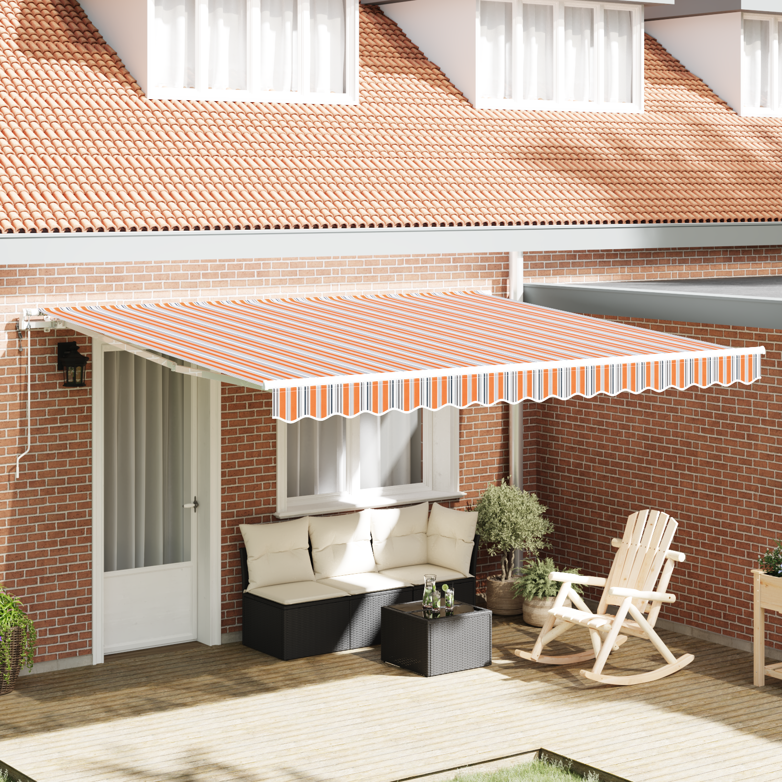 Innvendbar Markise 400 × 300 cm Flerfarget