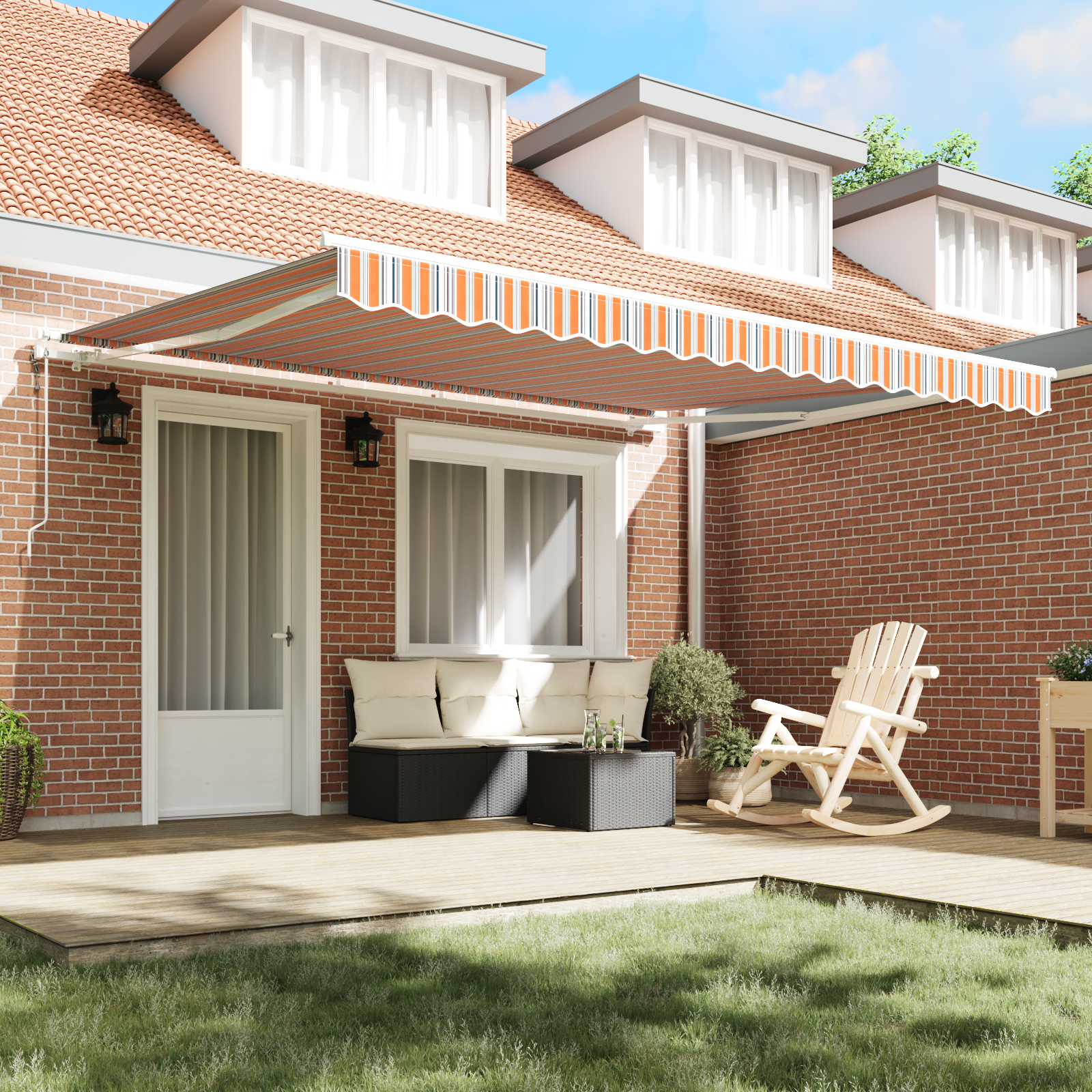 Innvendbar Markise 400 × 300 cm Flerfarget