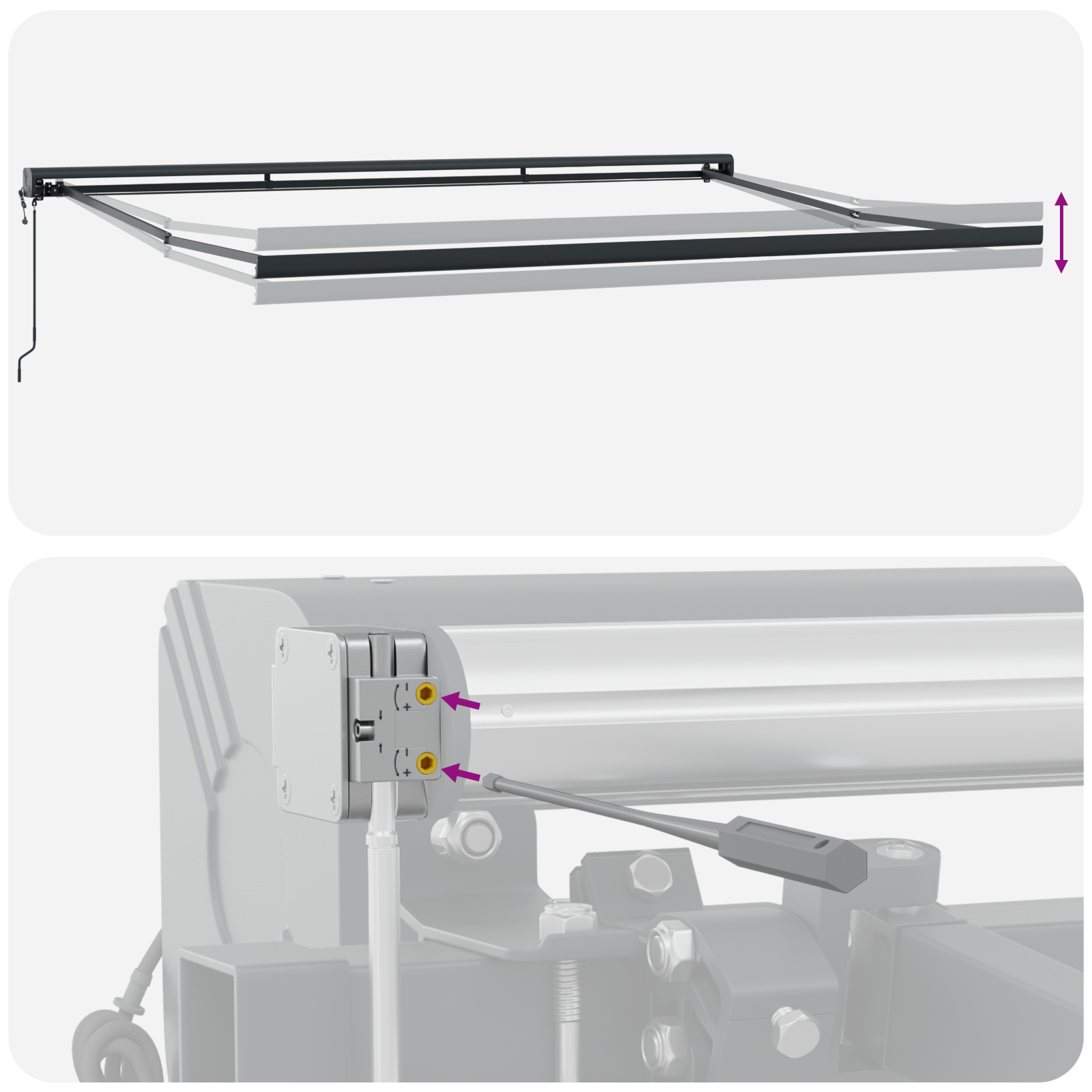 Innvendbar Markise Flerfarget 400 × 300 cm Stoff, Metall