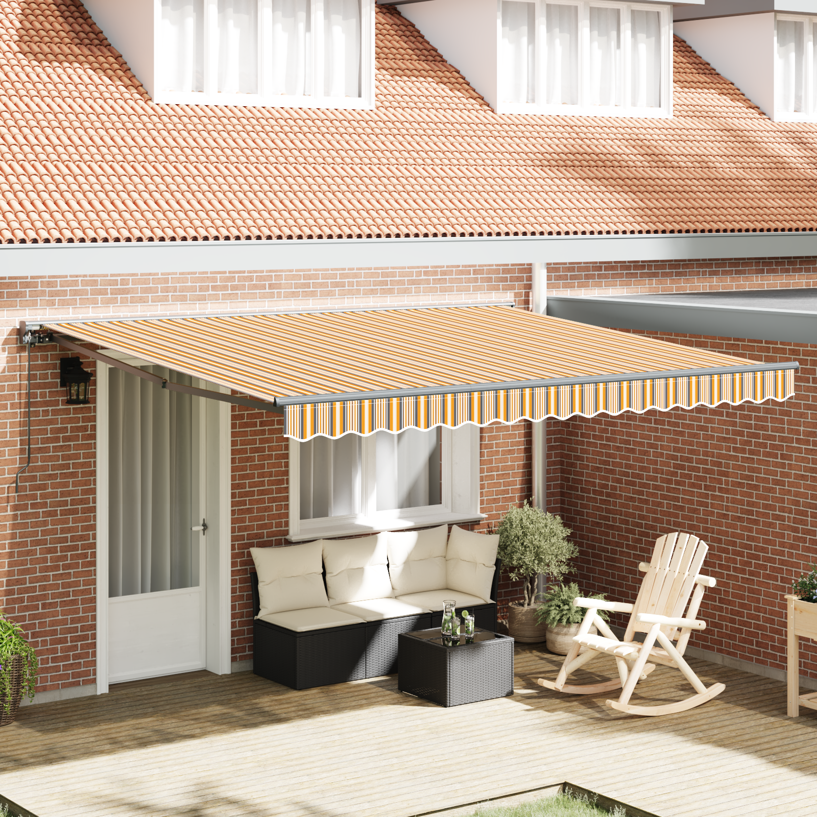 Innvendbar Markise Fargerik stripe 400x300 cm stoff