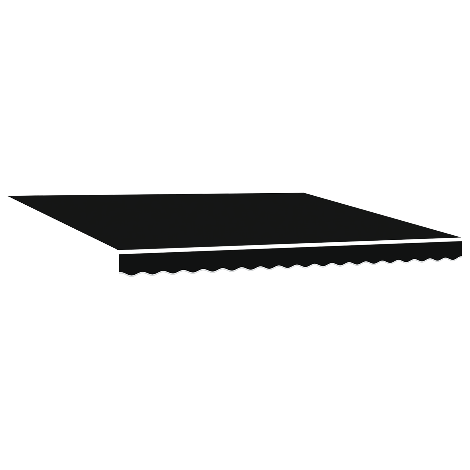 Innvendbar Markise Svart 400x300 cm stoff