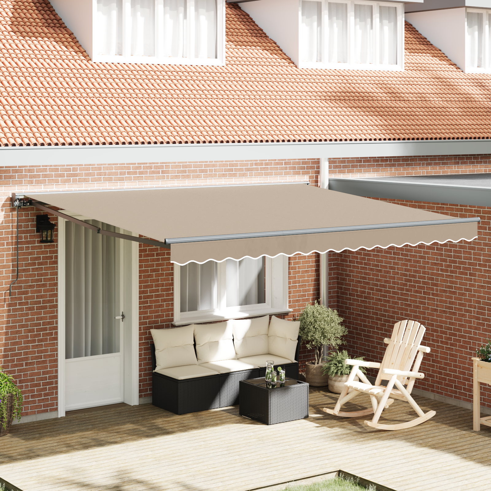 Innvendbar Markise Beige 400x300 cm stoff