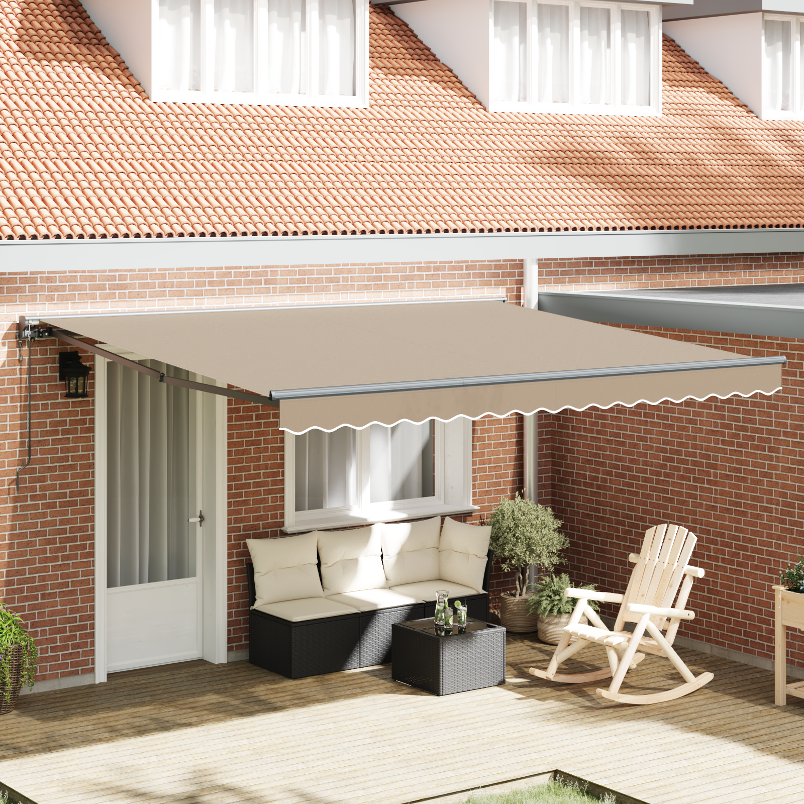Innvendbar Markise Beige 400x300 cm stoff