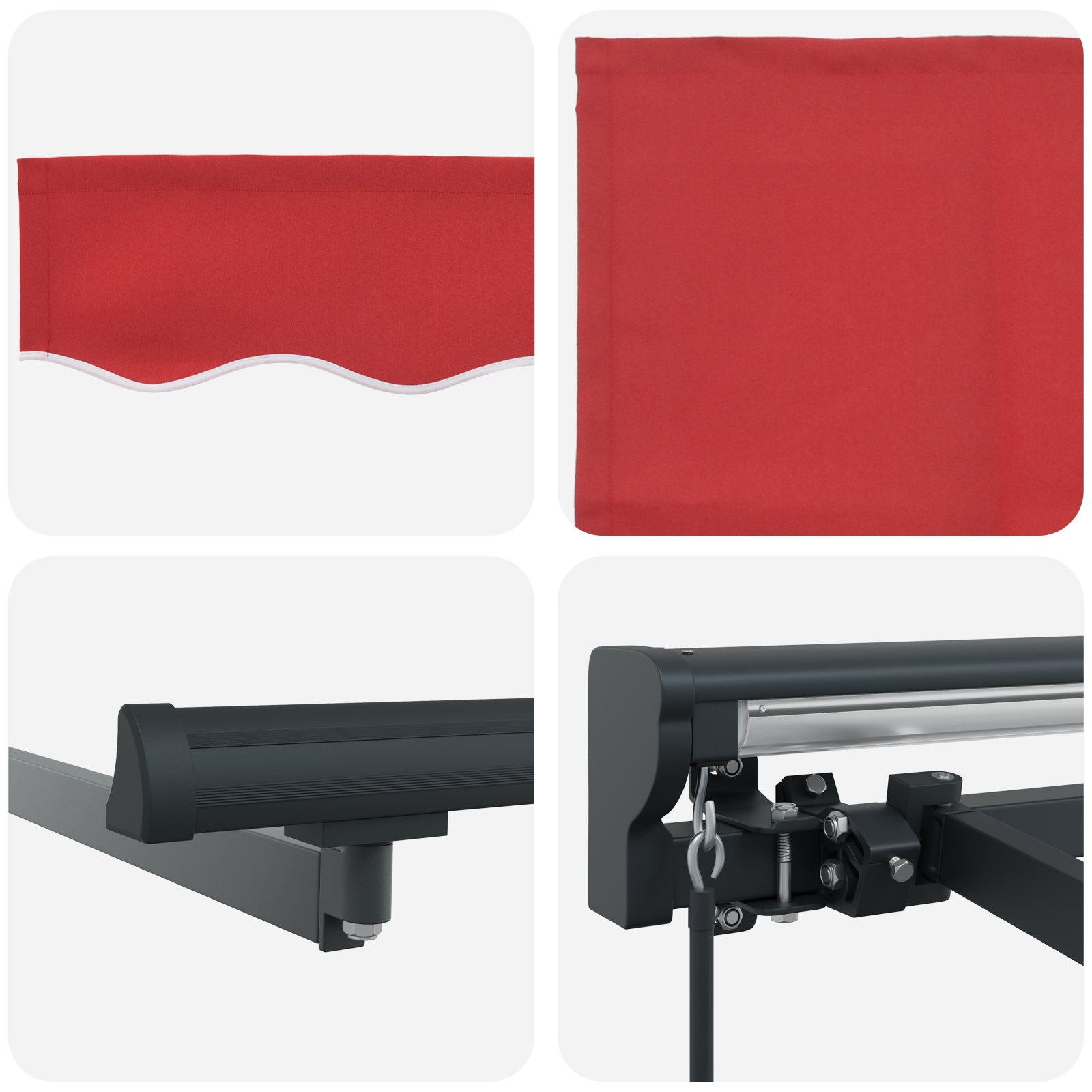 Innvendbar Markise Rød 400x300 cm stoff