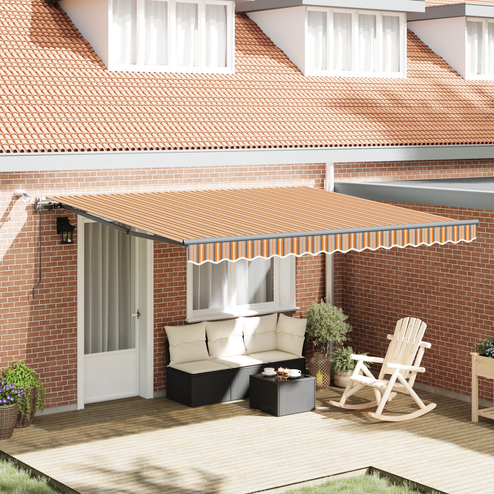 Innvendbar Markise med Flerfarget 400 × 350 cm stoff