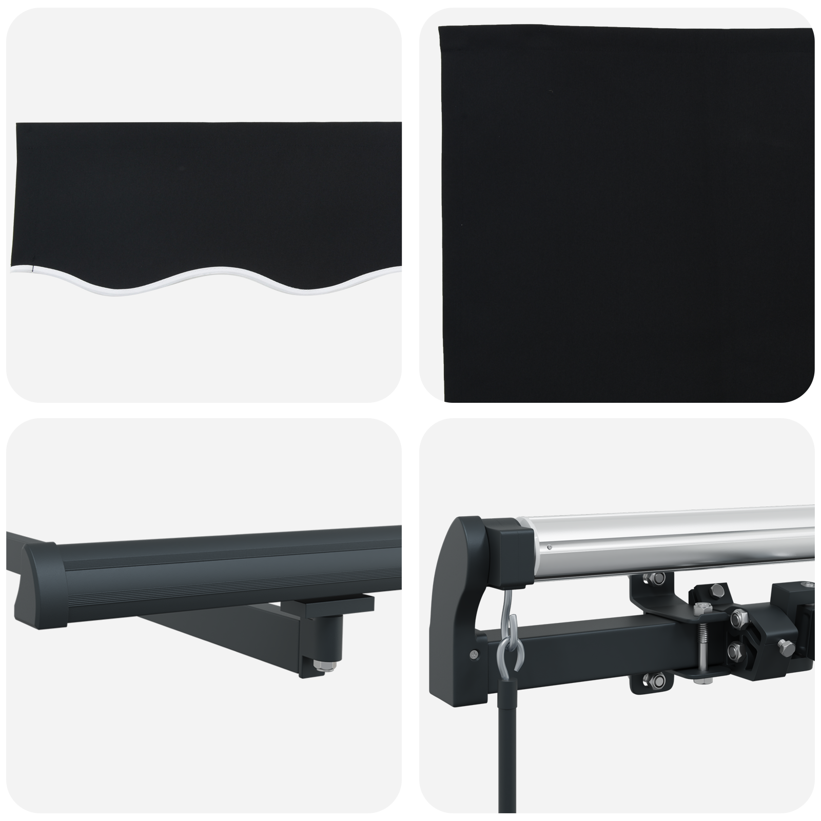 Markise Svart 400 × 350 cm stoff