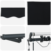 Innvendbar Markise med Svart 400 × 350 cm stoff