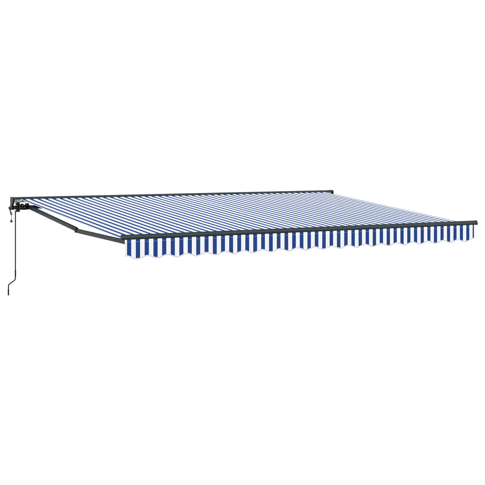 Innvendbar Markise Blå og hvit 450x300 cm stoff
