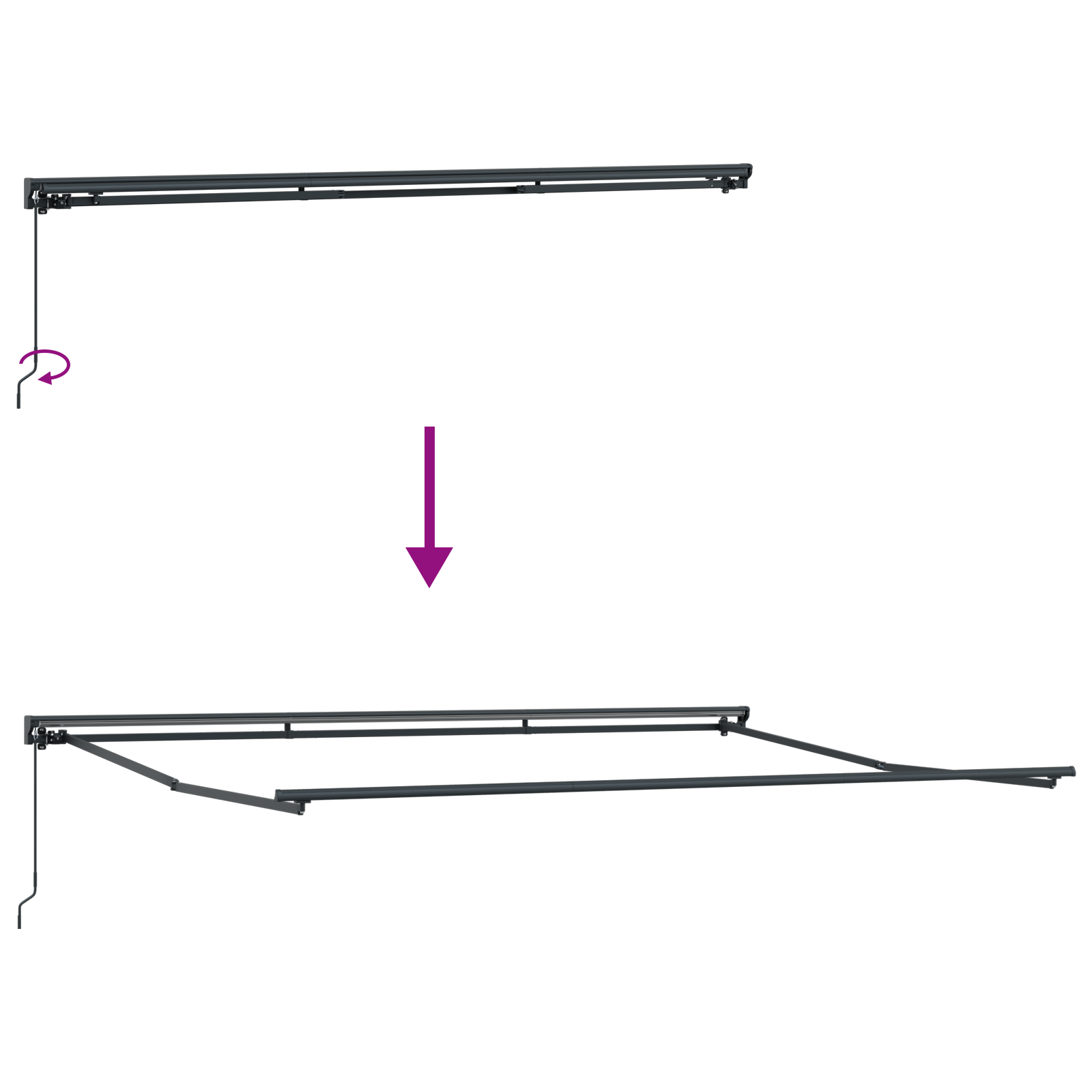 Innvendbar Markise Blå og hvite 450 × 300 cm stoff