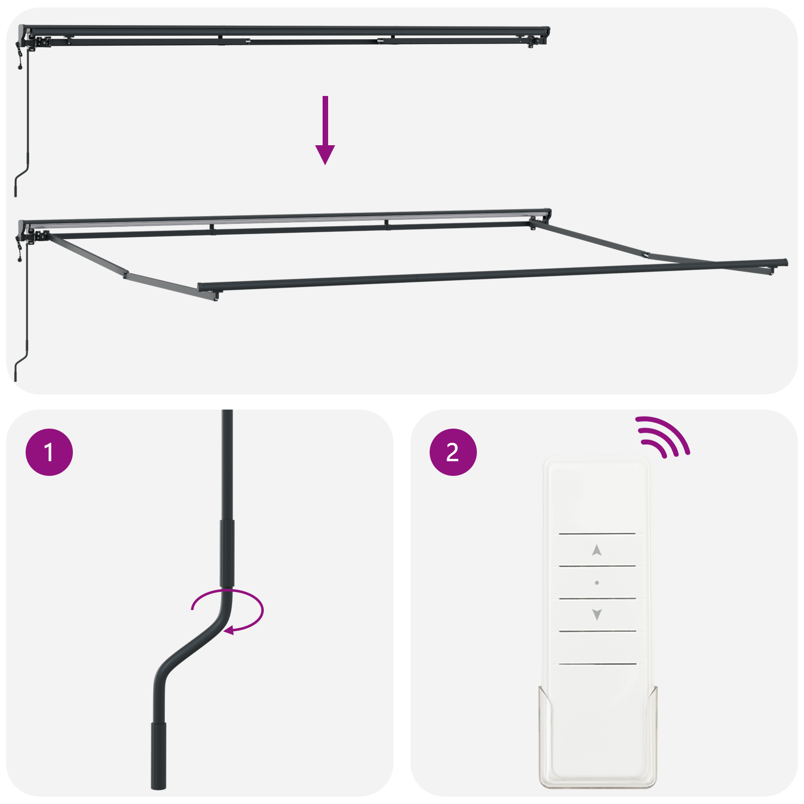 Innvendbar Markise Blå og hvite 450 × 300 cm stoff