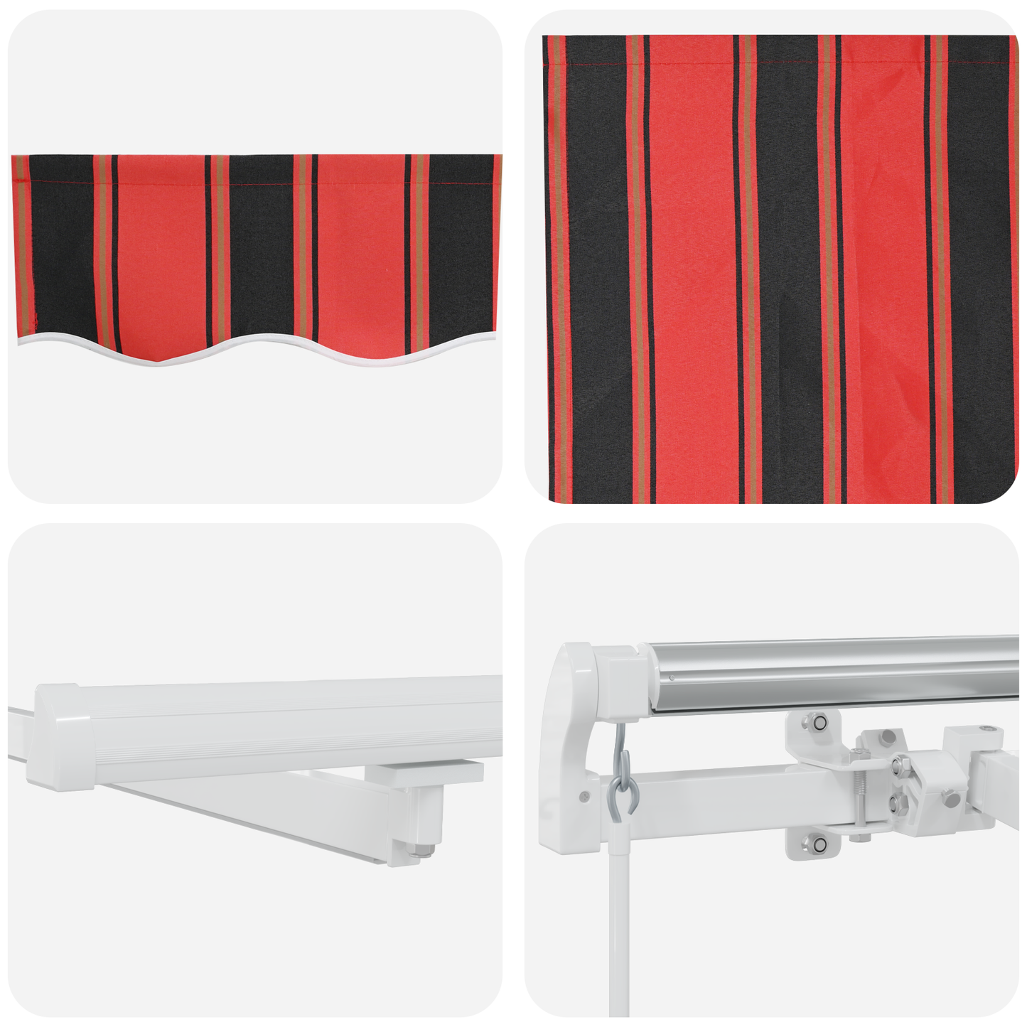Innvendbar Markise oransje og brun 450 × 300 cm Stoff og stål