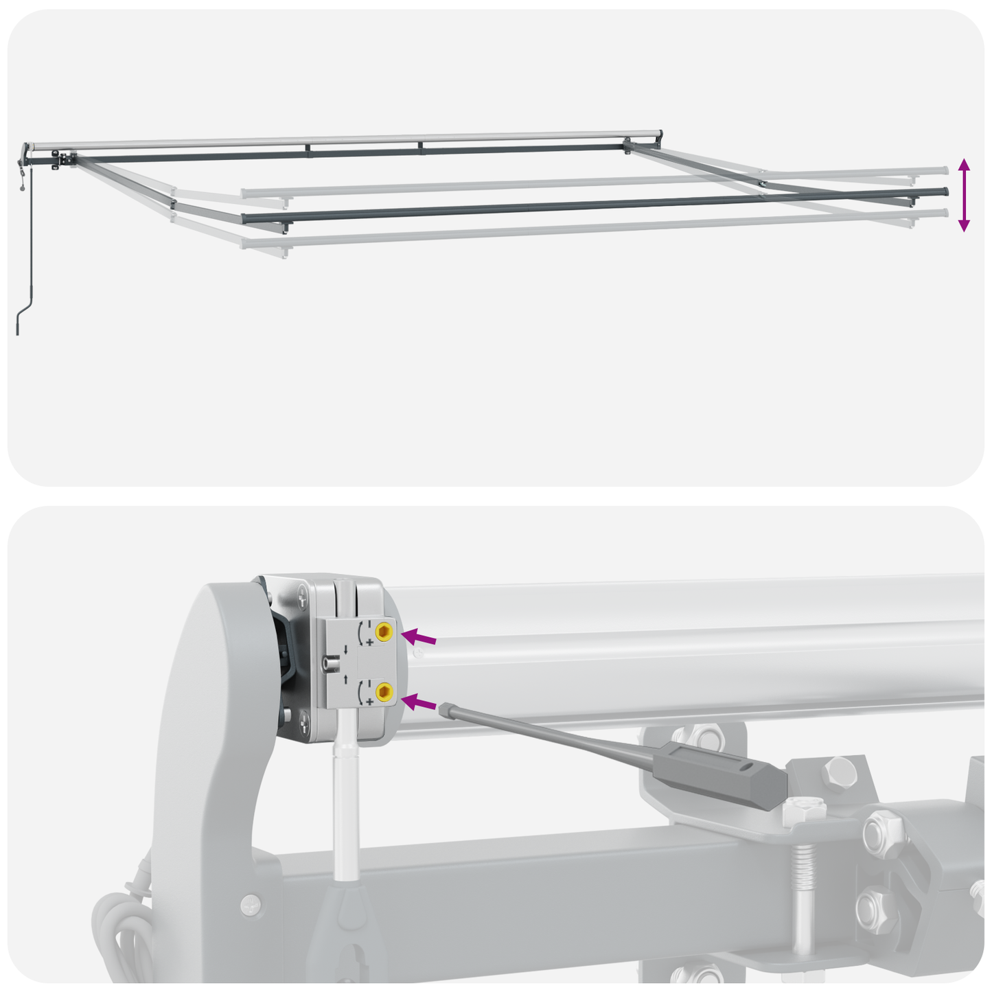 Innvendbar Markise Flerfarget 450 × 300 cm Stoff og Aluminium