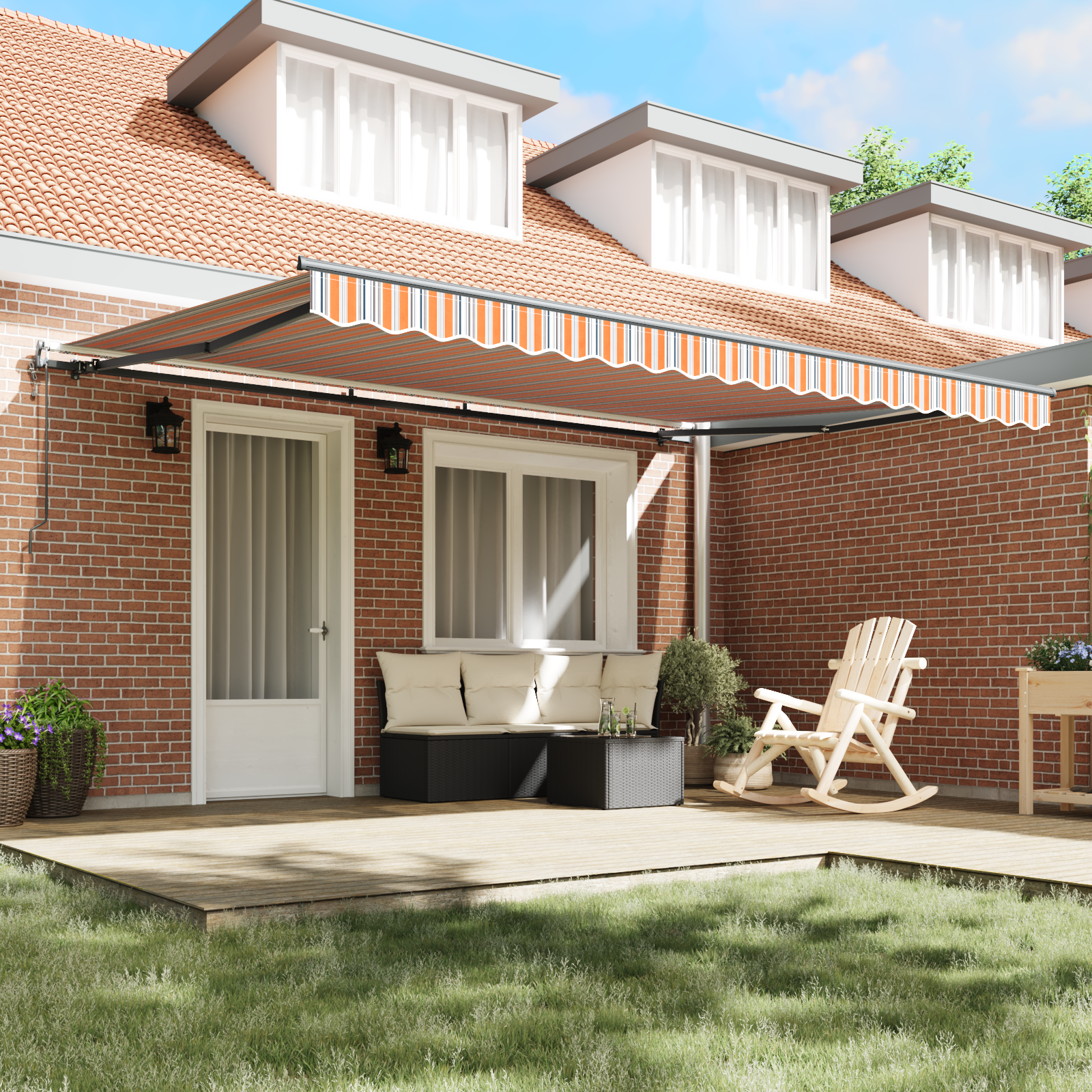 Innvendbar Markise Flerfarget 450 ×300 cm stoff