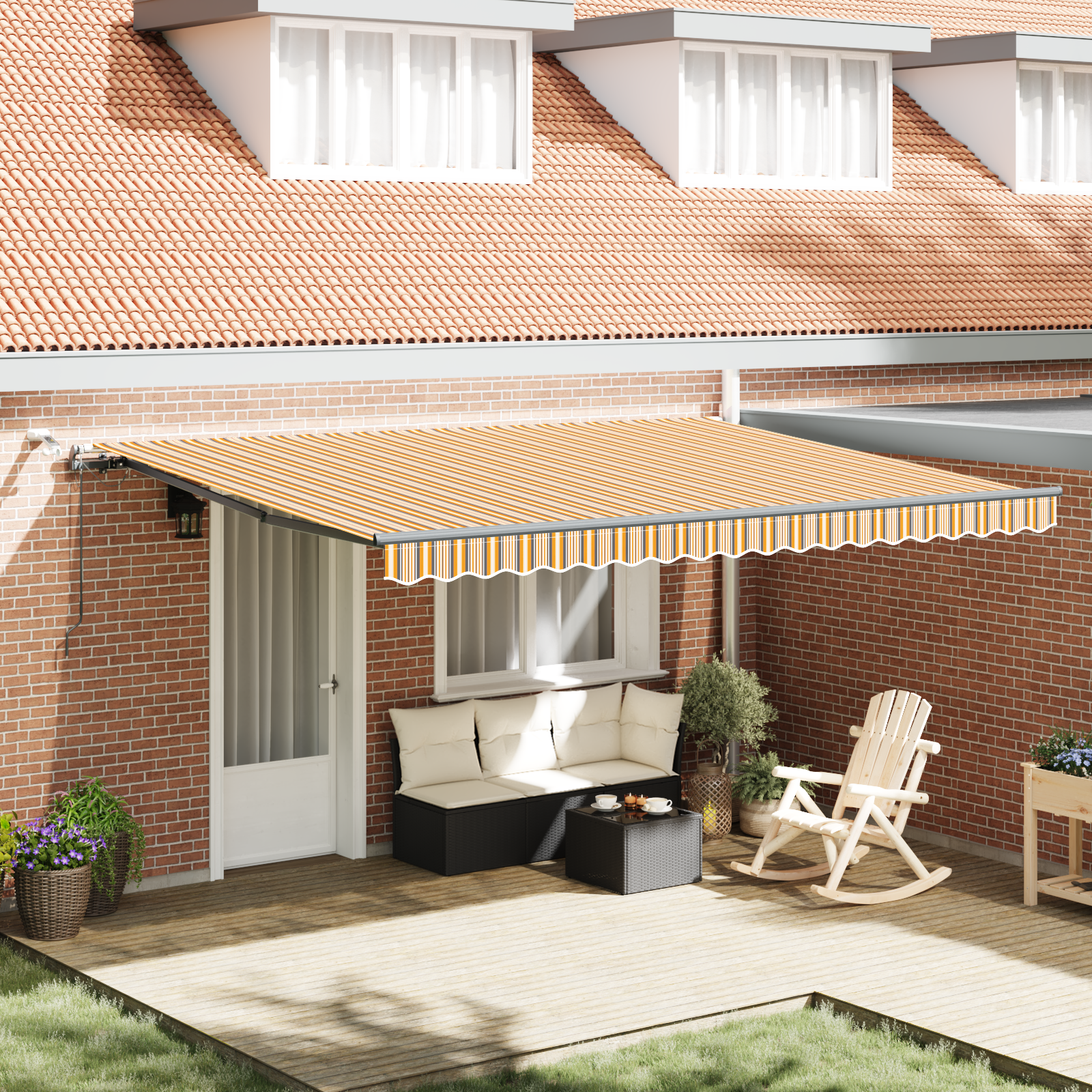 Innvendbar Markise med Flerfarget 450 × 300 cm stoff