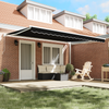 Innvendbar Markise Svart 450 × 300 cm Polyester og Metall