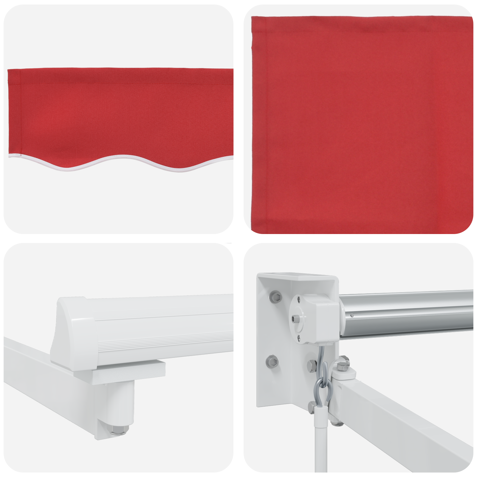 Markise Rød 4,5 × 3 m Polyester og metall