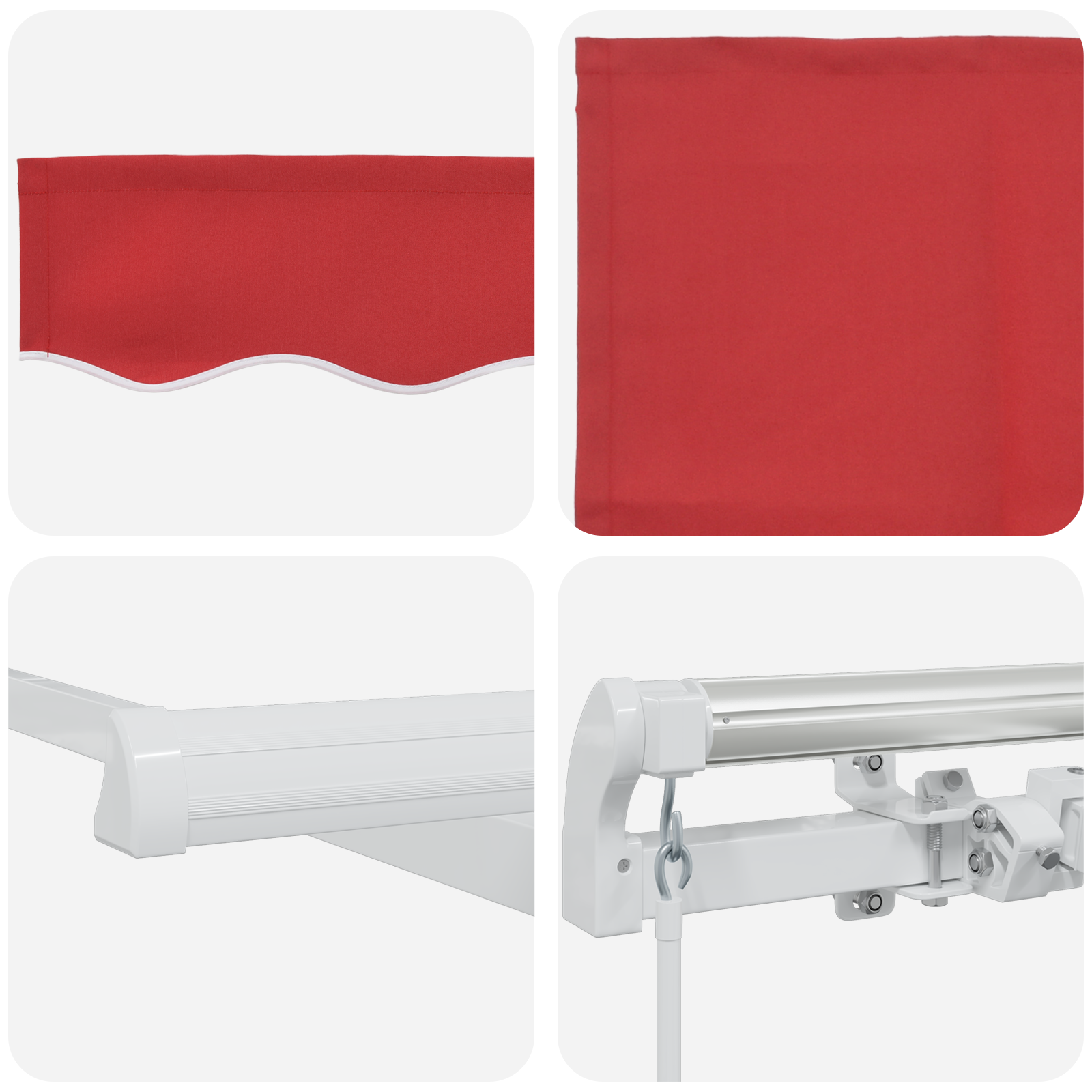 Markise Rød 4,5 × 3,5 m Polyester og metall