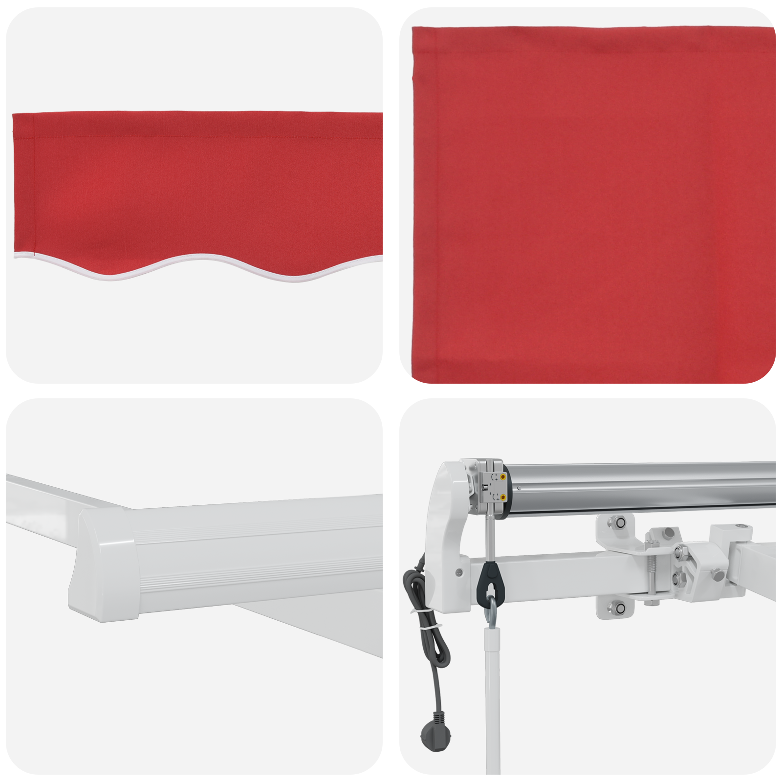 Innvendbar Markise 450 × 350 cm Rød